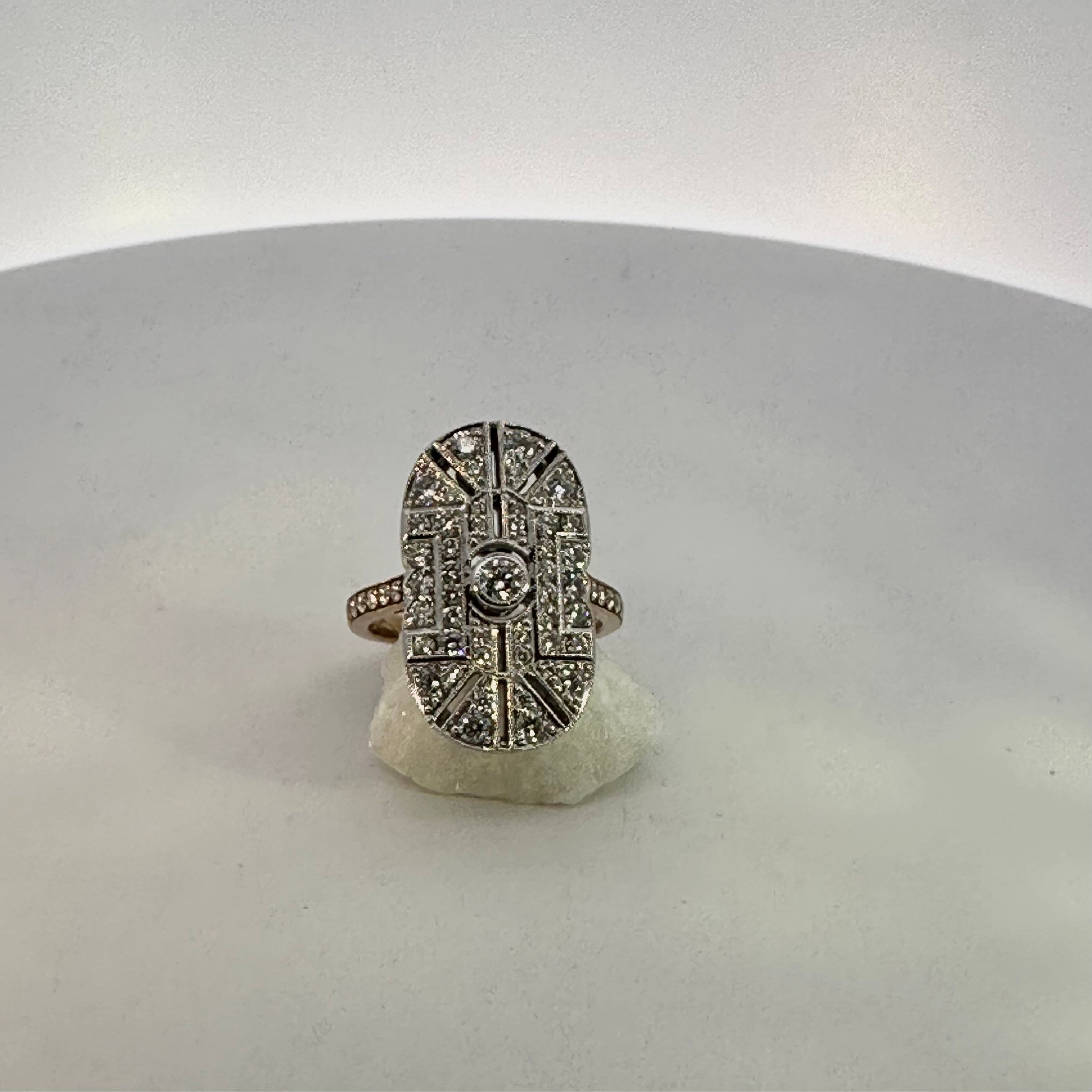 Art Deco Natural Mined Diamond Dress Ring