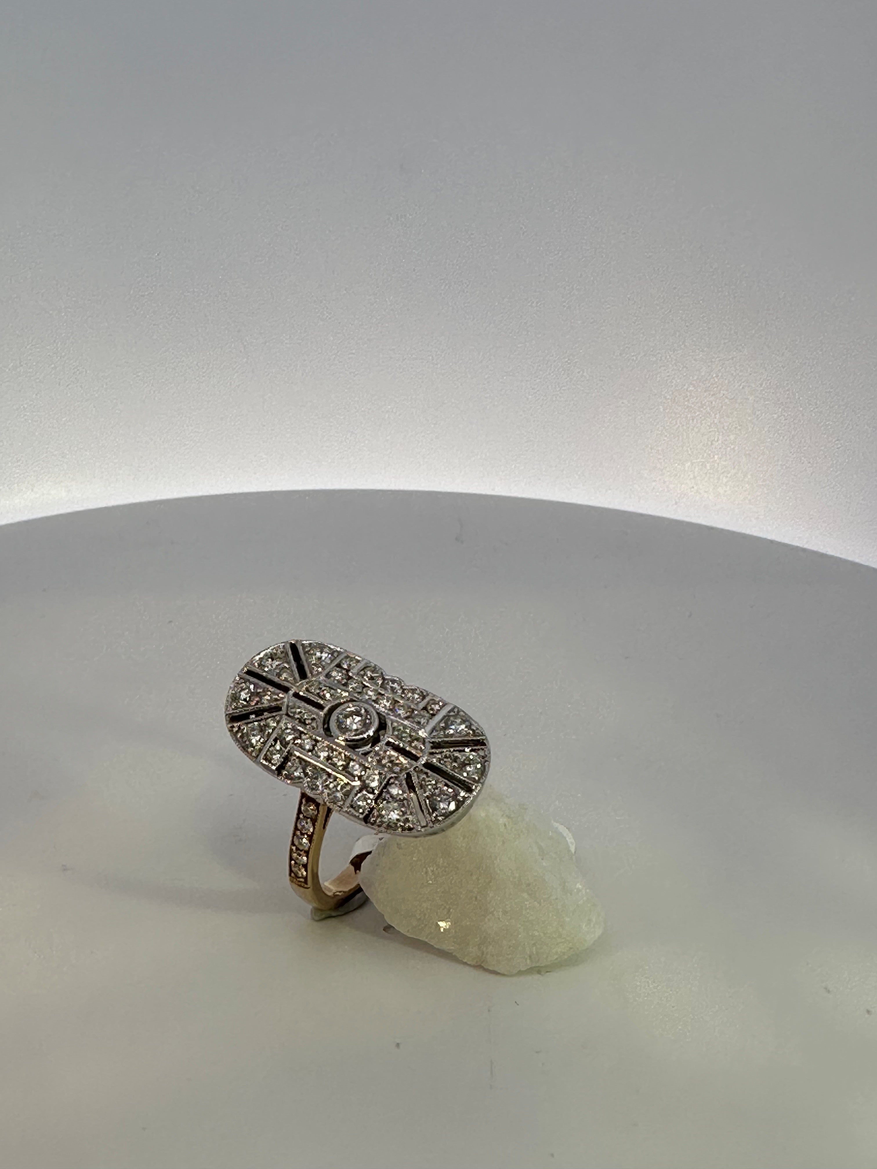 Art Deco Natural Mined Diamond Dress Ring