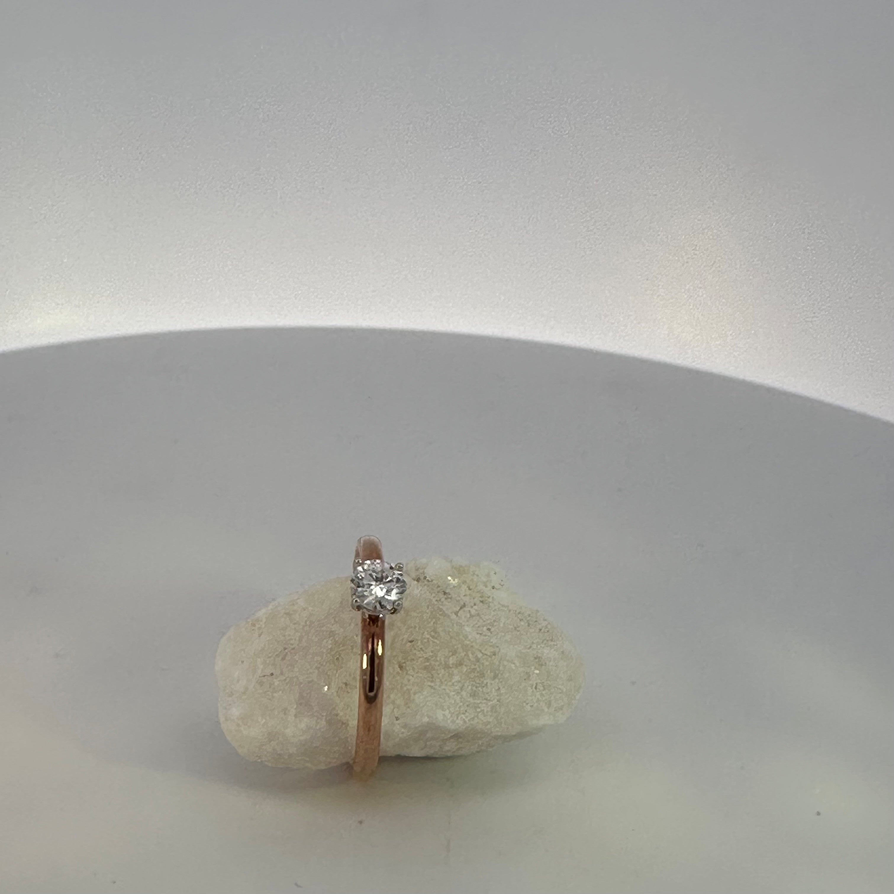 Rose Gold Natural Mined Diamond Solitaire Ring