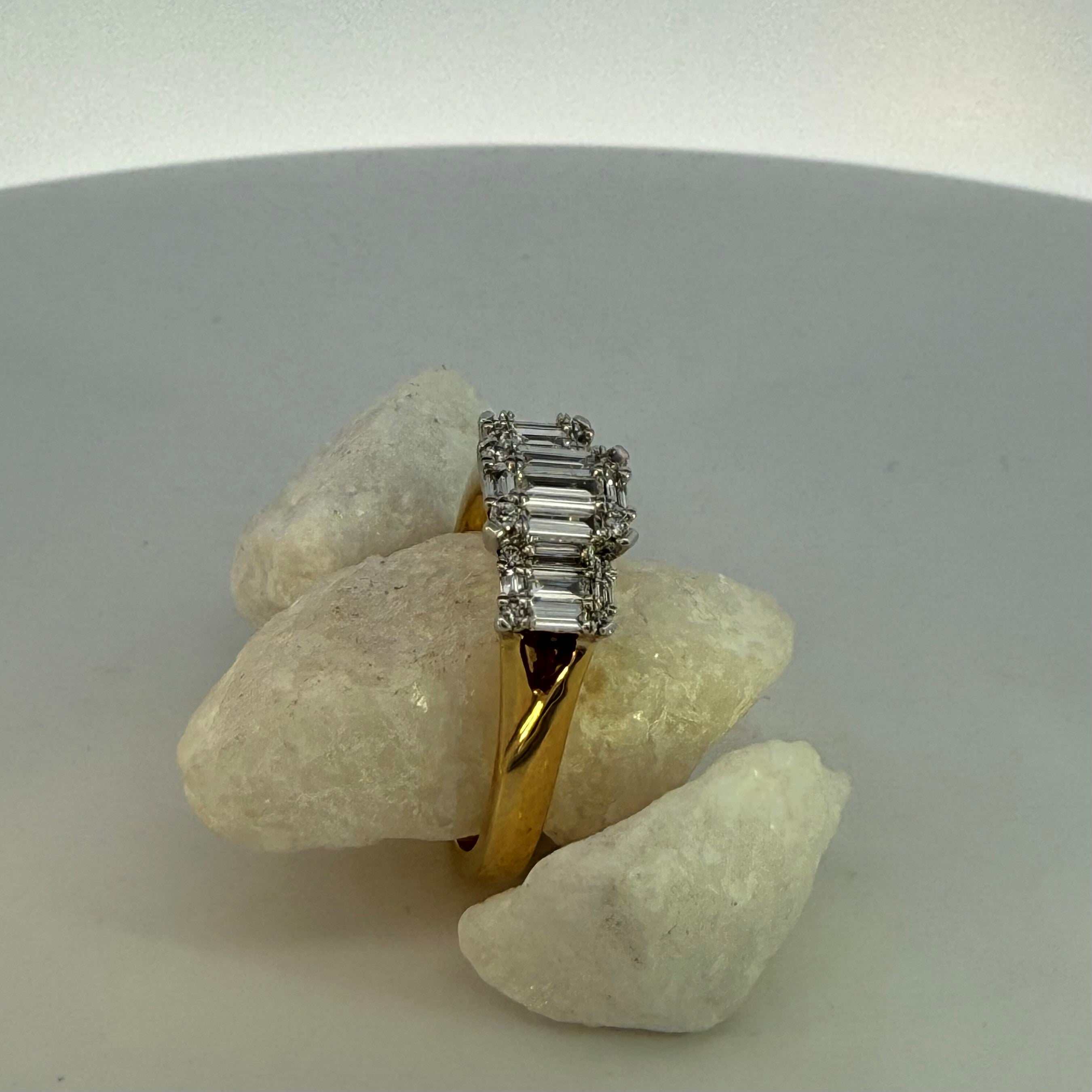 Baguette Natural Mined Diamond Trilogy Ring