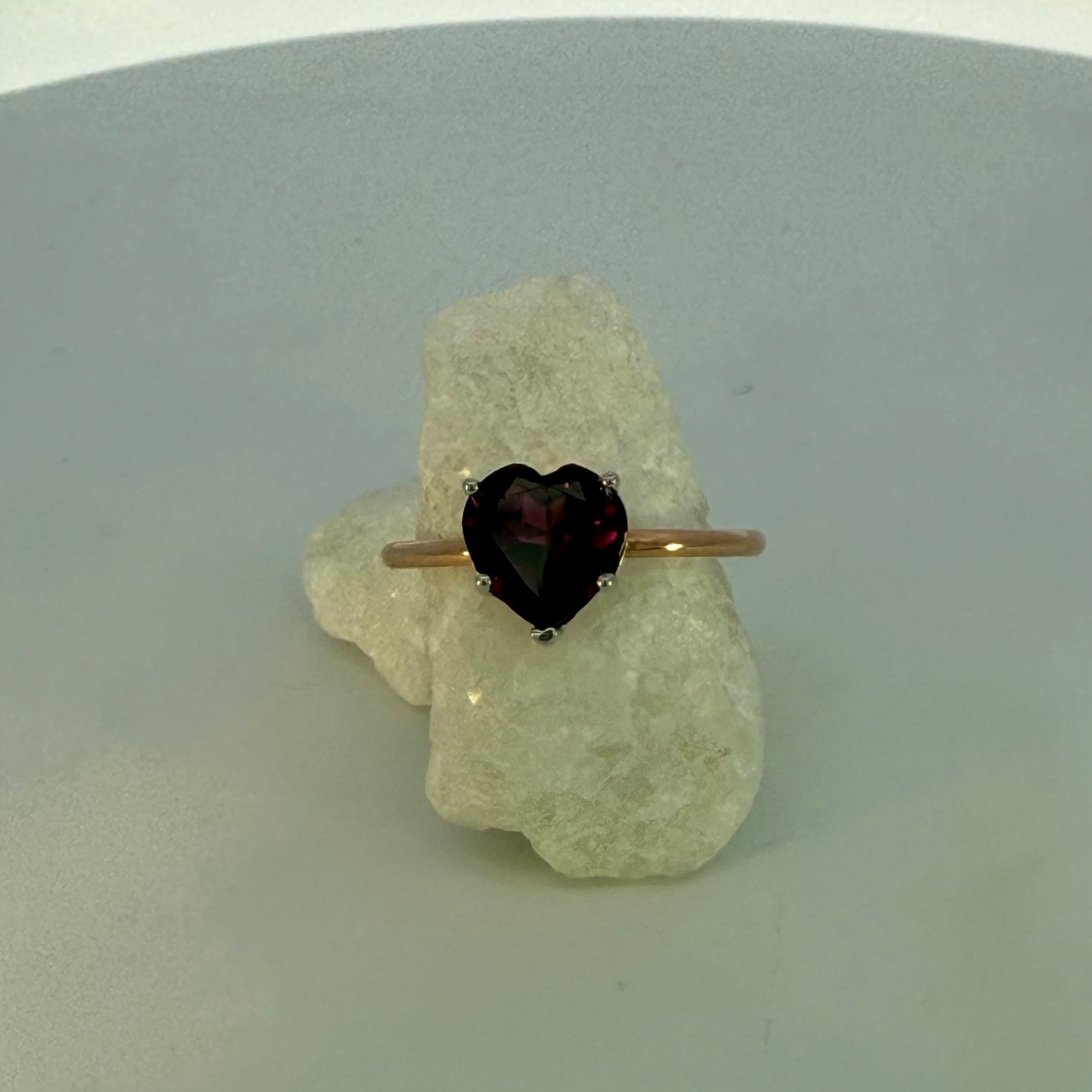 Rhodolite Garnet Heart Dress Ring