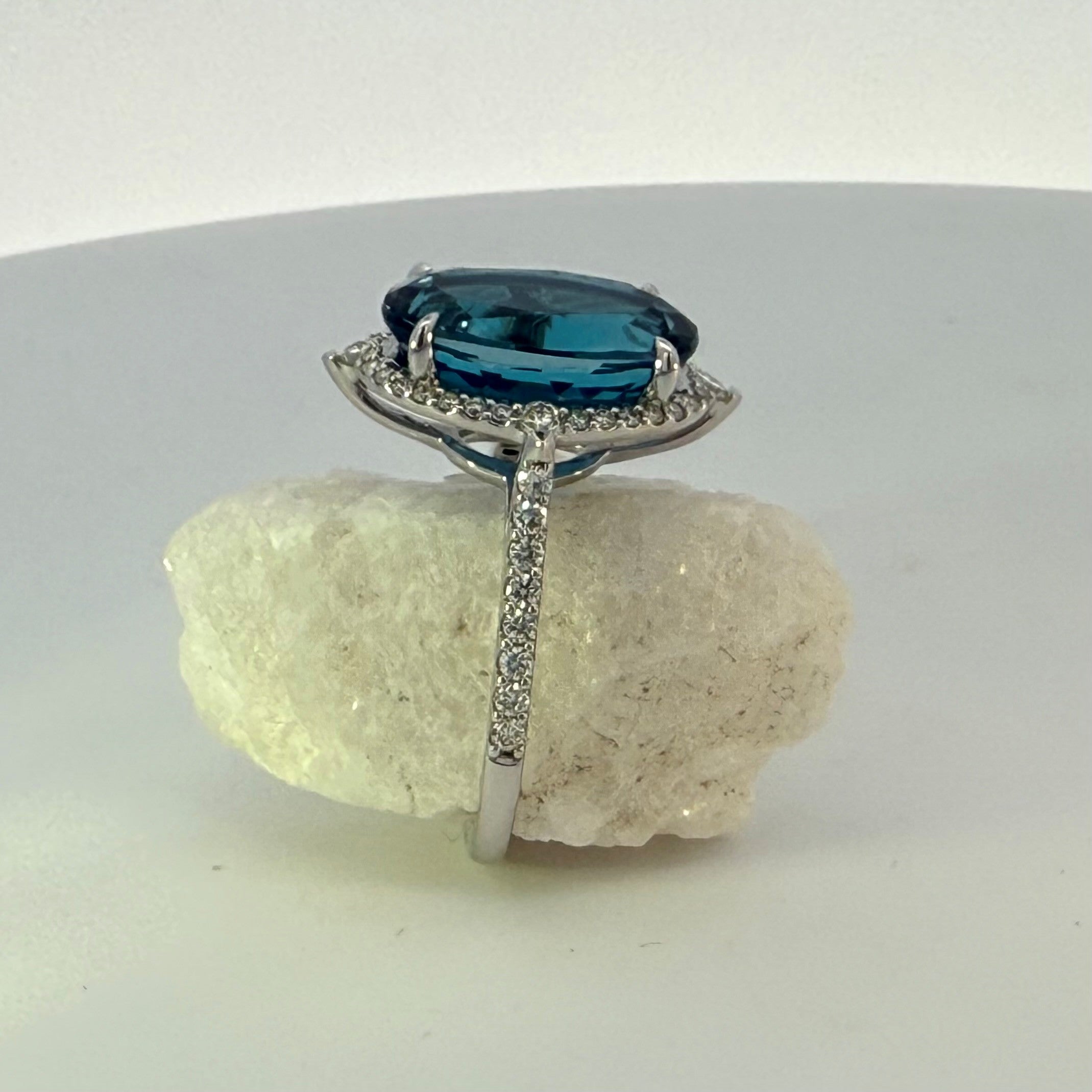 London Blue Topaz & Natural Mined Diamond Dress Ring