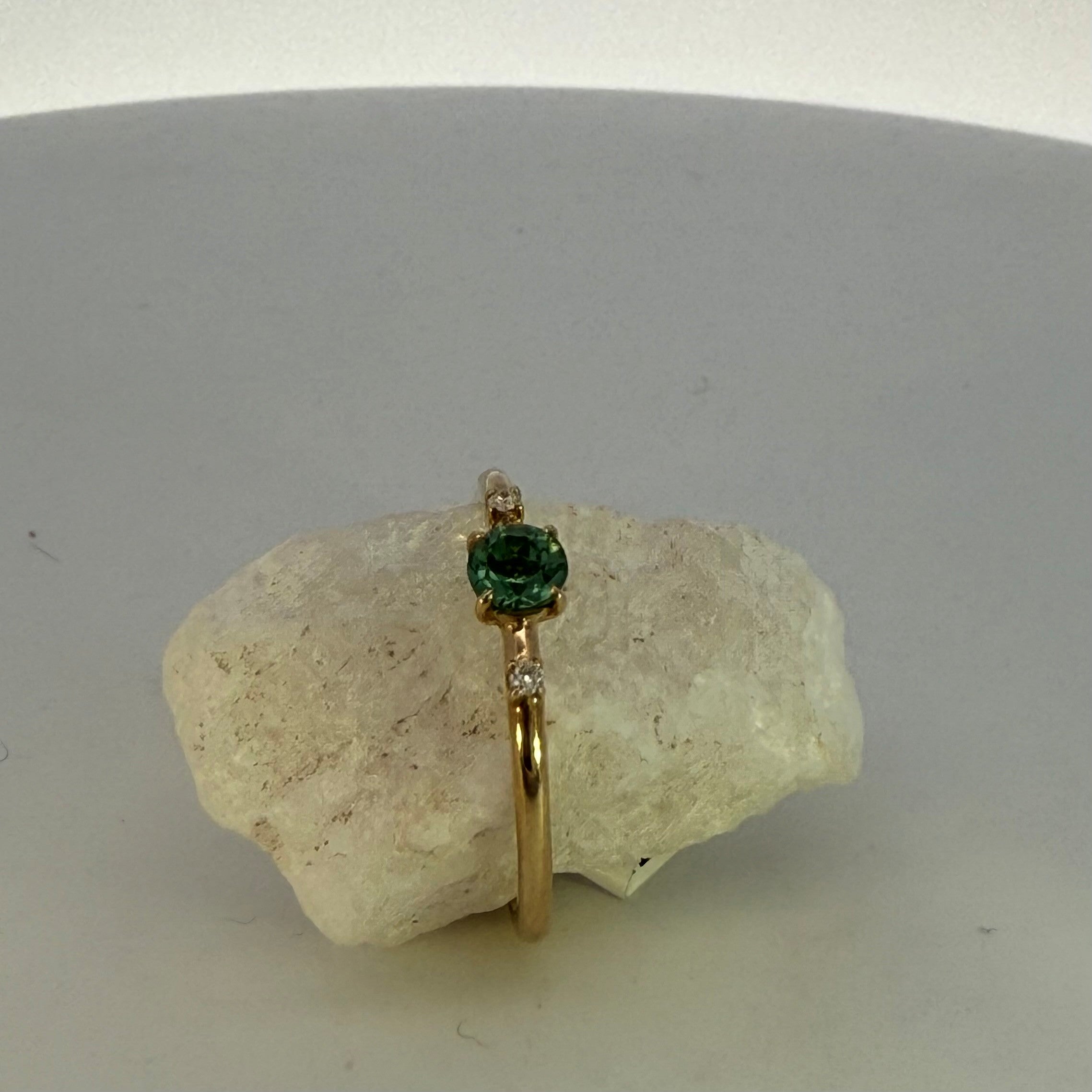 Mint Tourmaline & Natural Mined Diamond Dress Ring