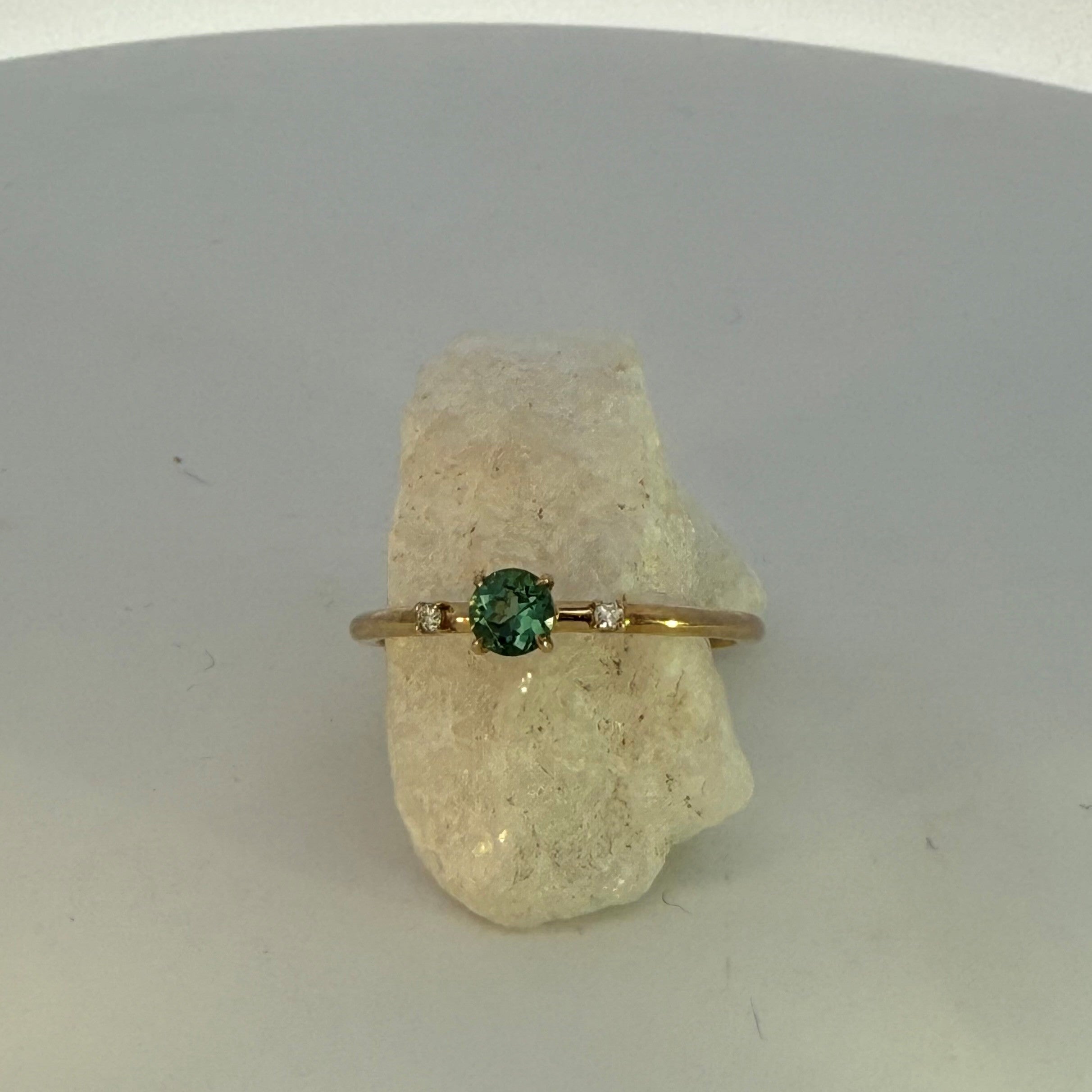 Mint Tourmaline & Natural Mined Diamond Dress Ring
