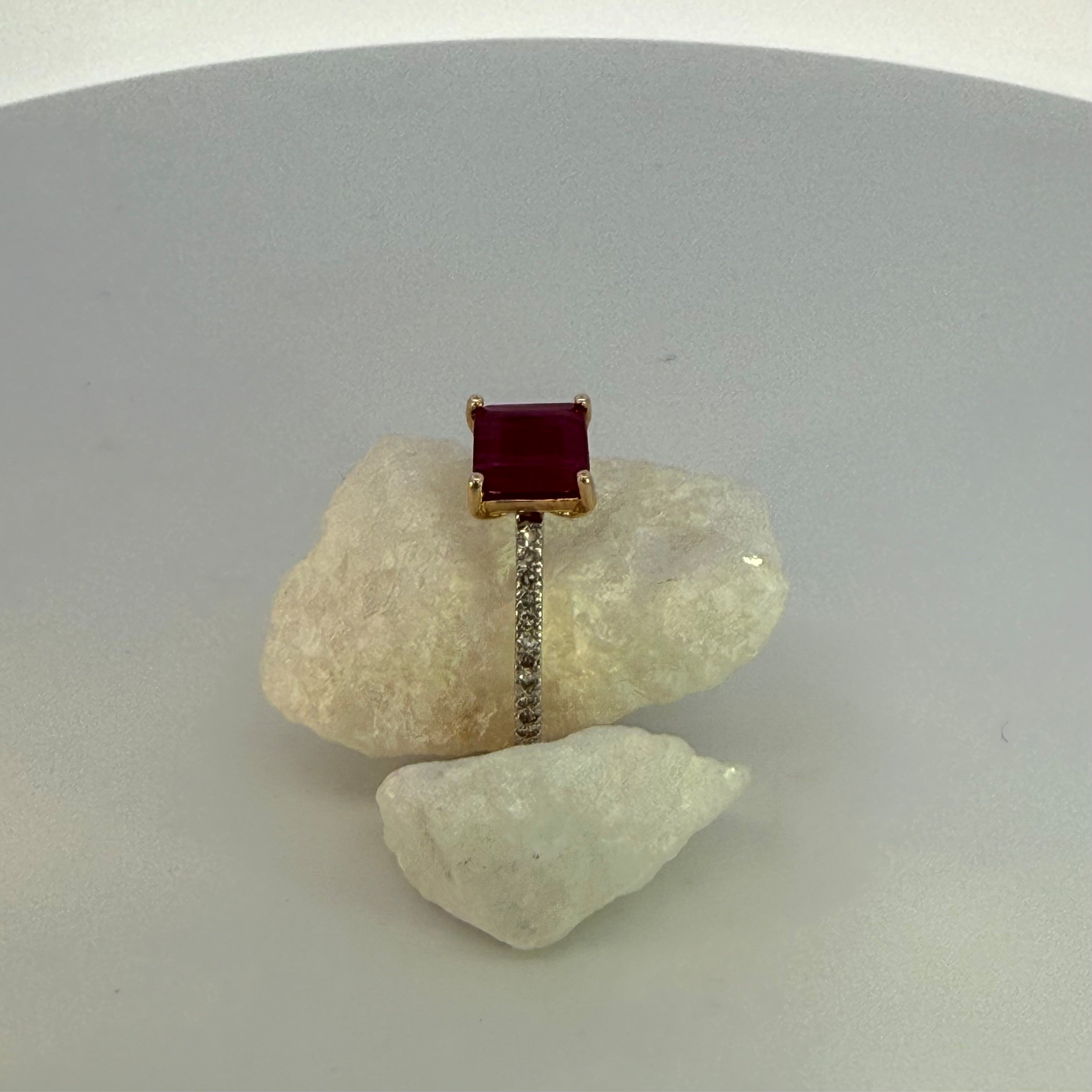 Ruby & Natural Mined Diamond Dress Ring
