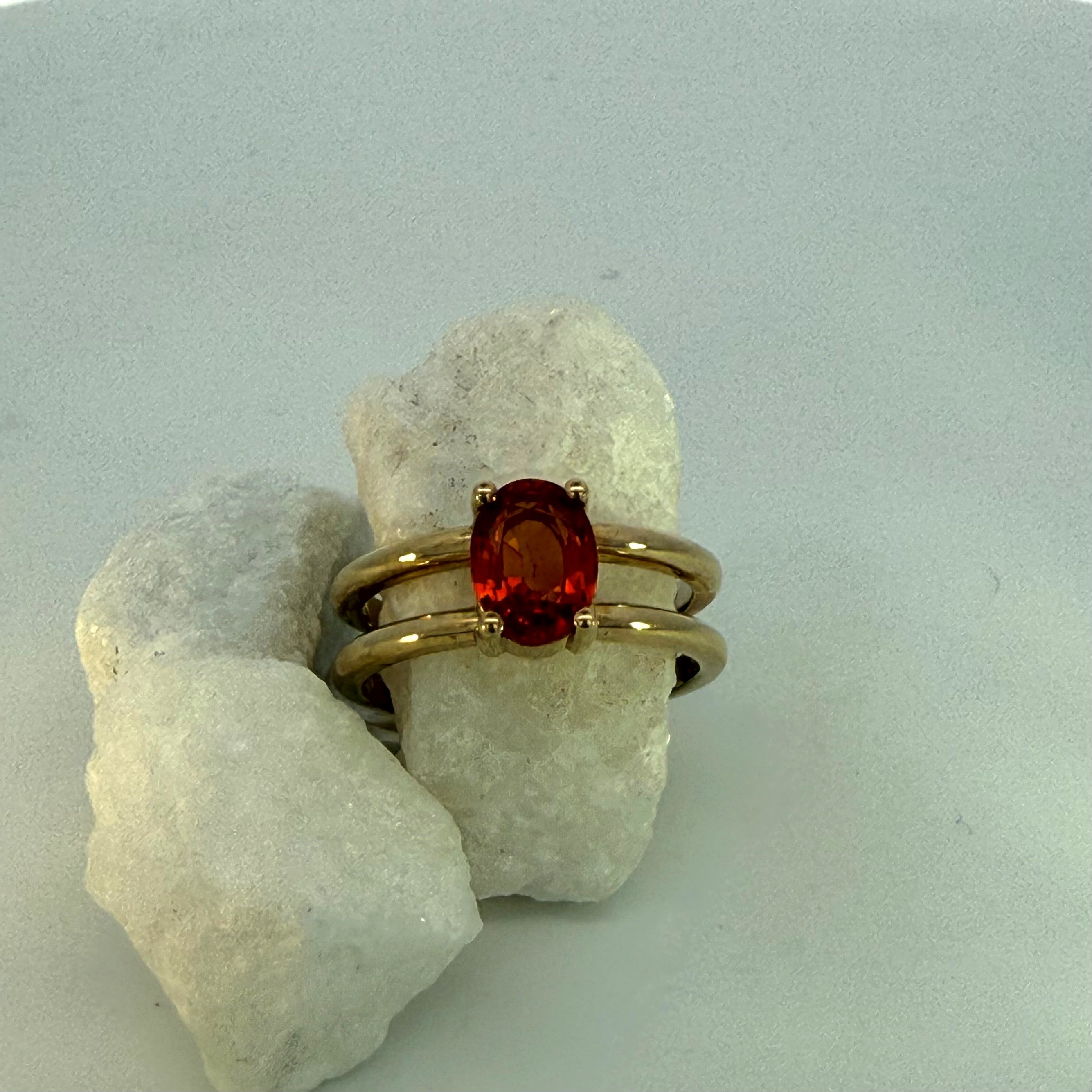 Orange Sapphire Dress Ring