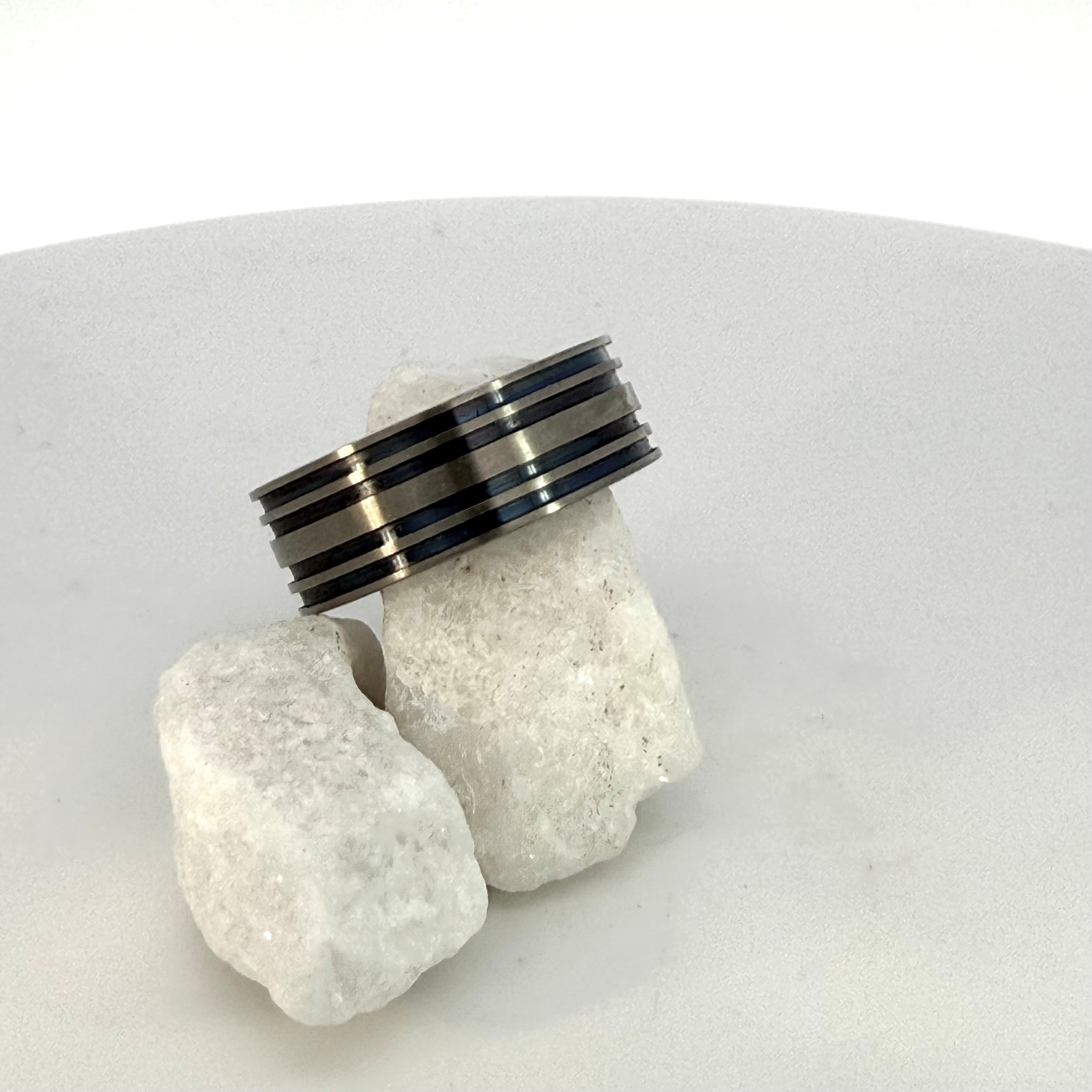 Gents Blue & Titanium Wedding Ring