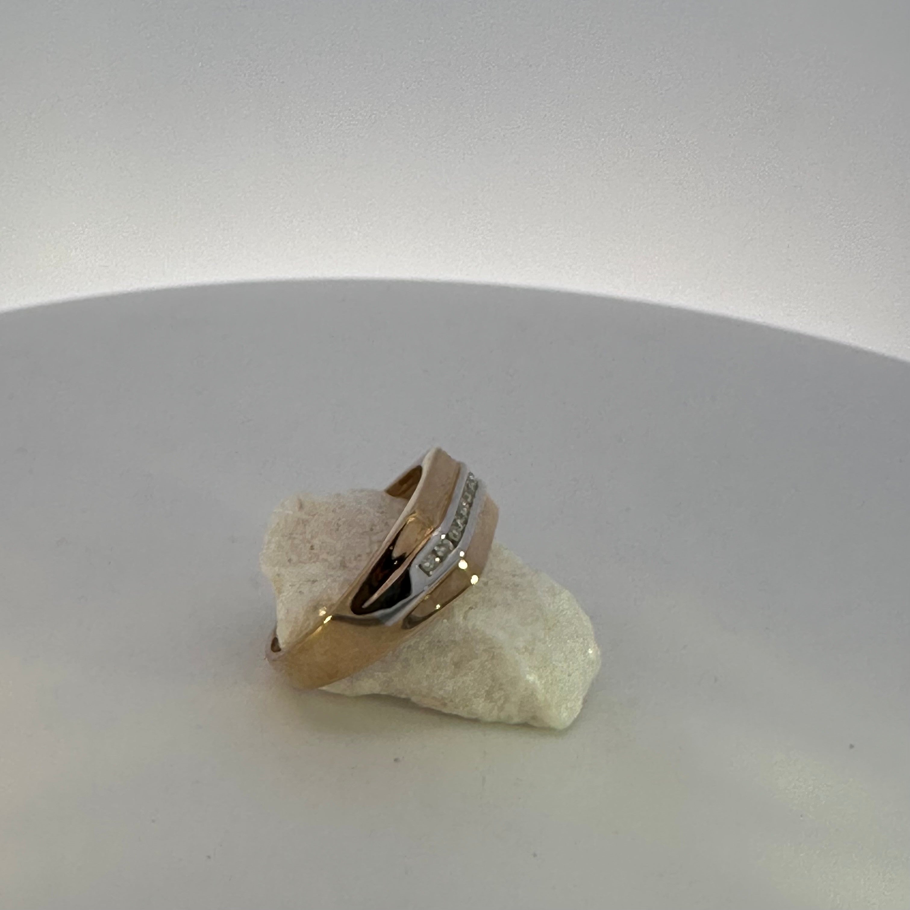 Gents Two-Tone Gold Natural Mined Diamond Dress Ring