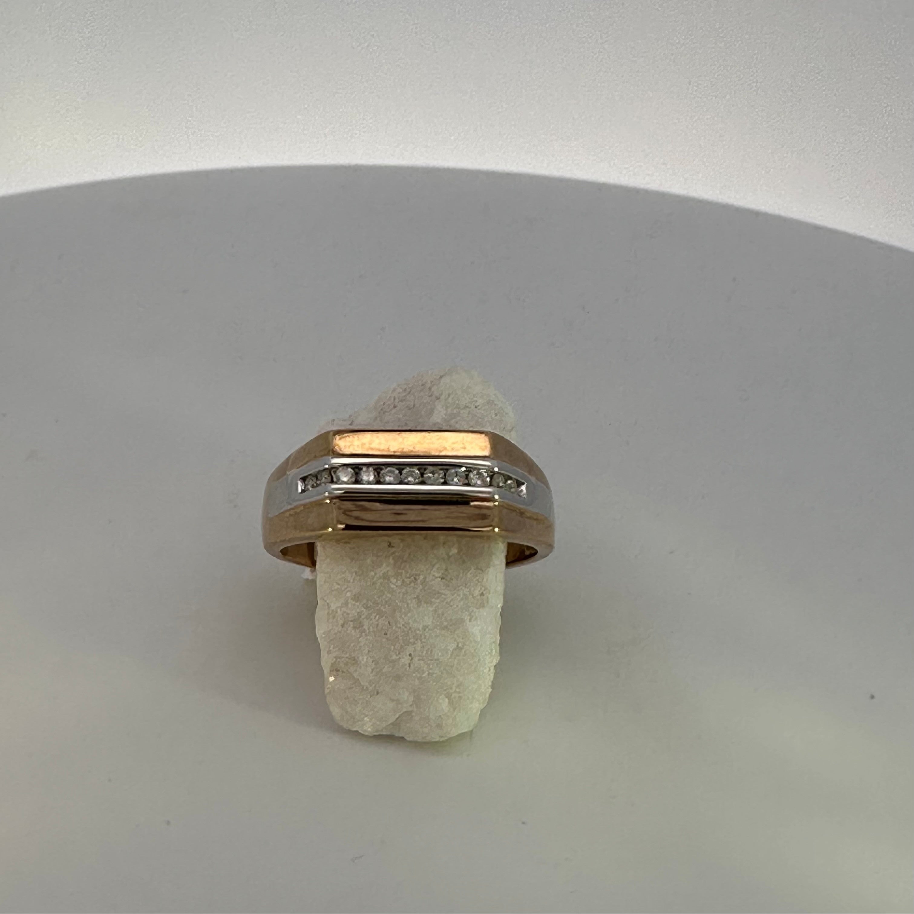 Gents Two-Tone Gold Natural Mined Diamond Dress Ring