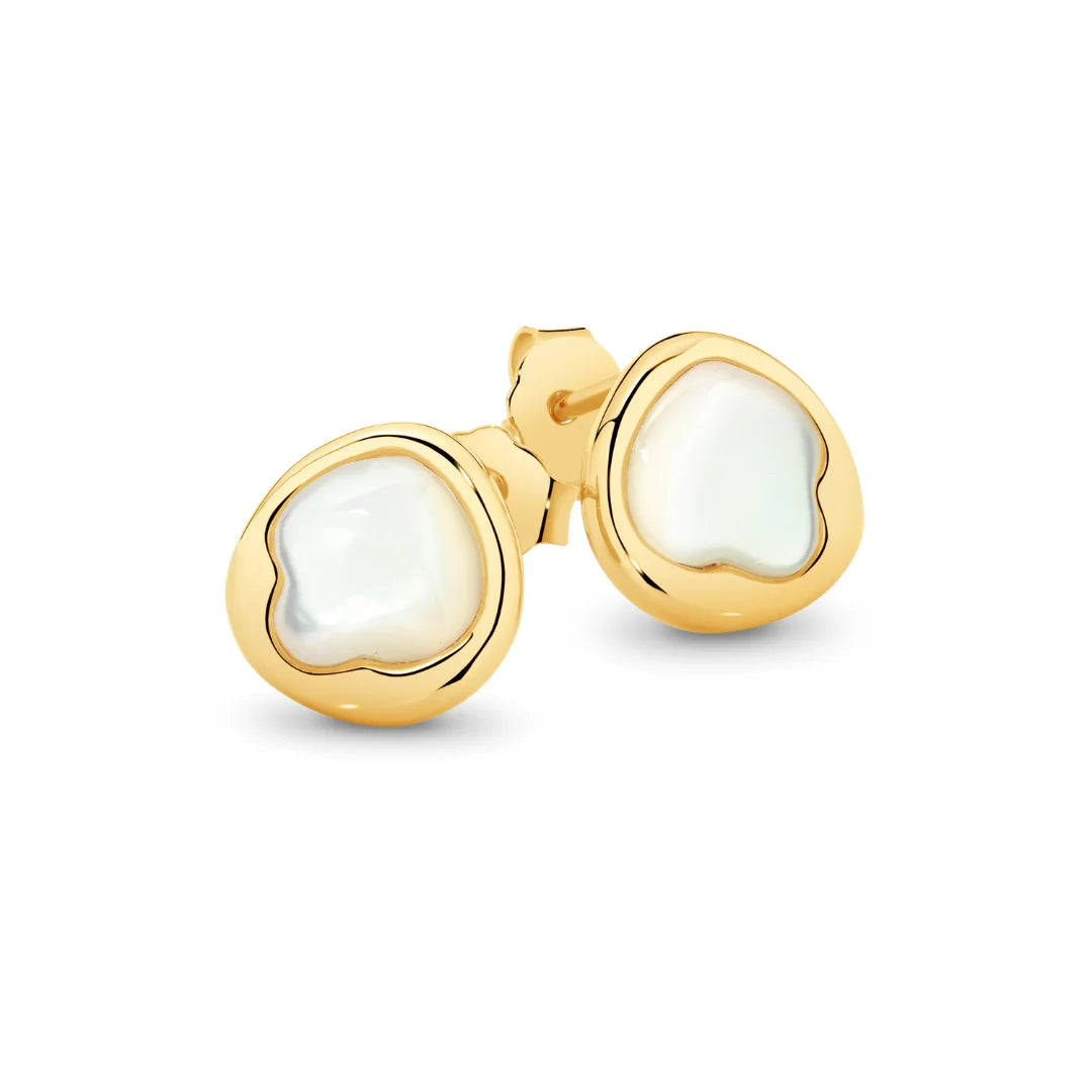 Gold Plated Mother of Pearl Stud Earring