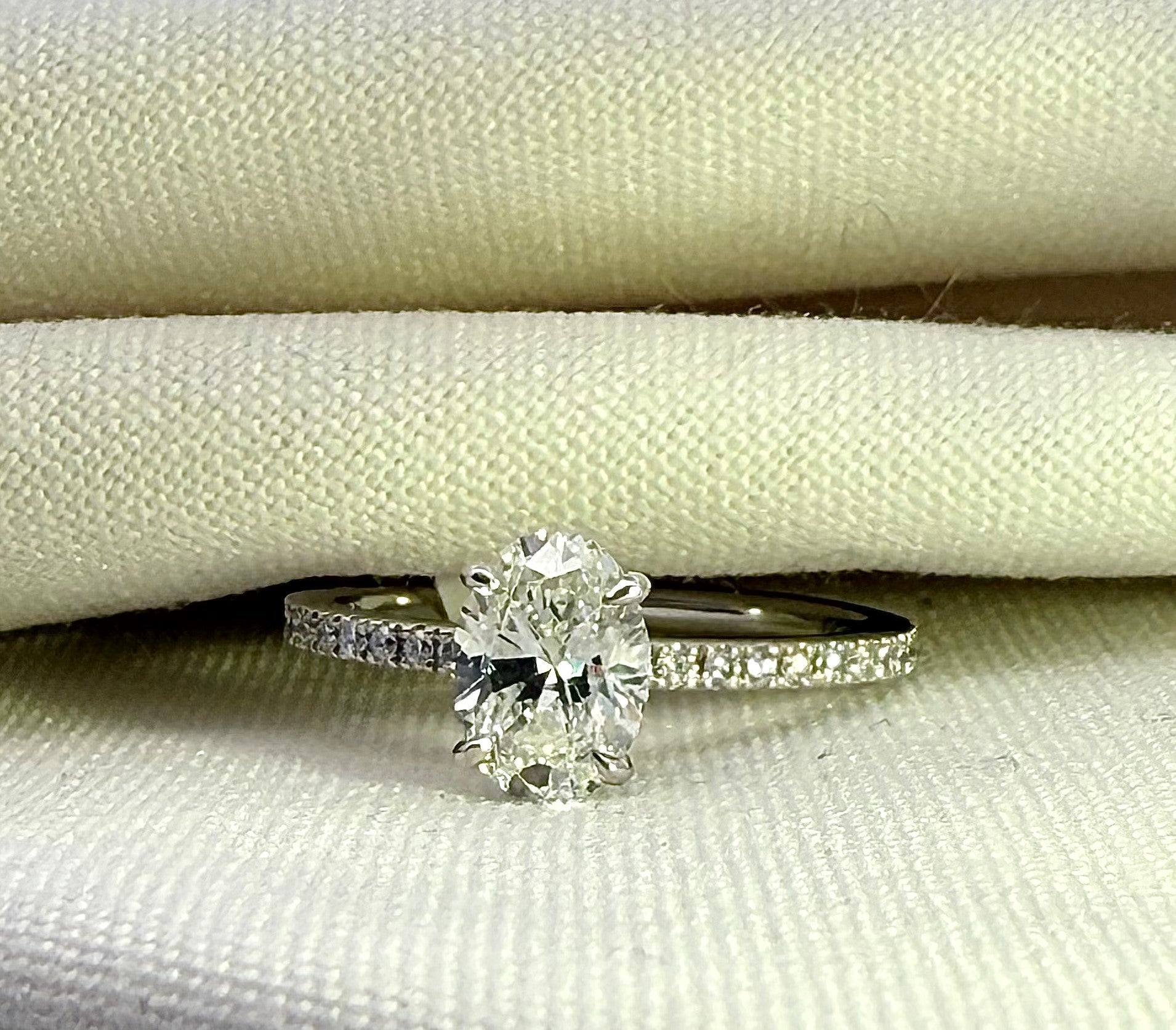 1.06ct Oval Cut Lab Diamond in 18ct White Gold