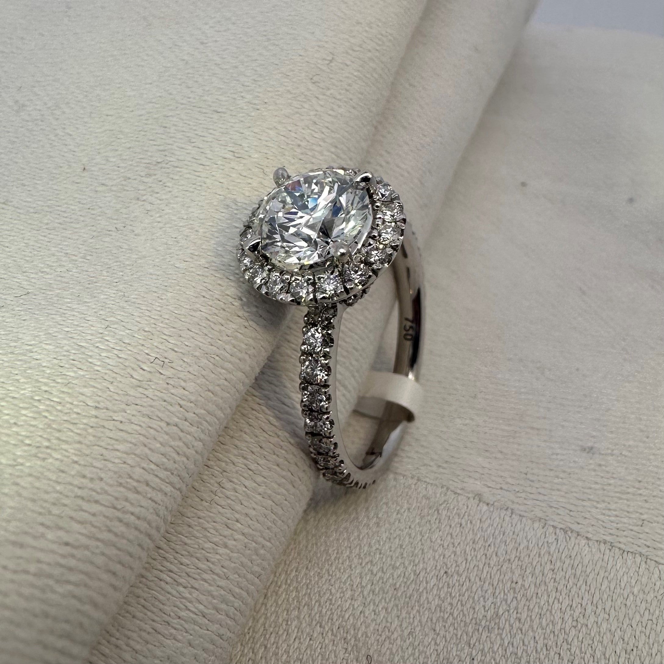 1.58ct Round Brilliant Cut Lab Grown Diamond Ring in 18ct White Gold
