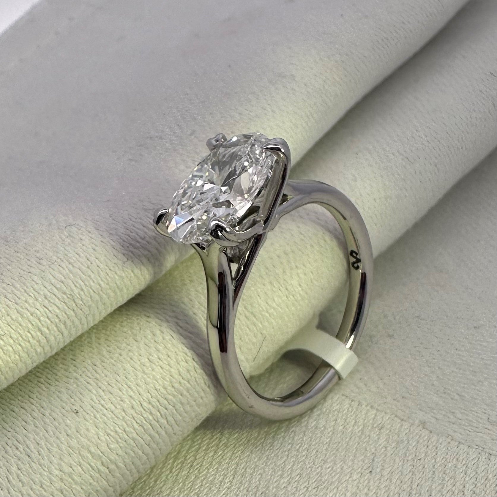 3ct Oval Brilliant Cut Lab Grown Diamond Ring in 18ct White Gold