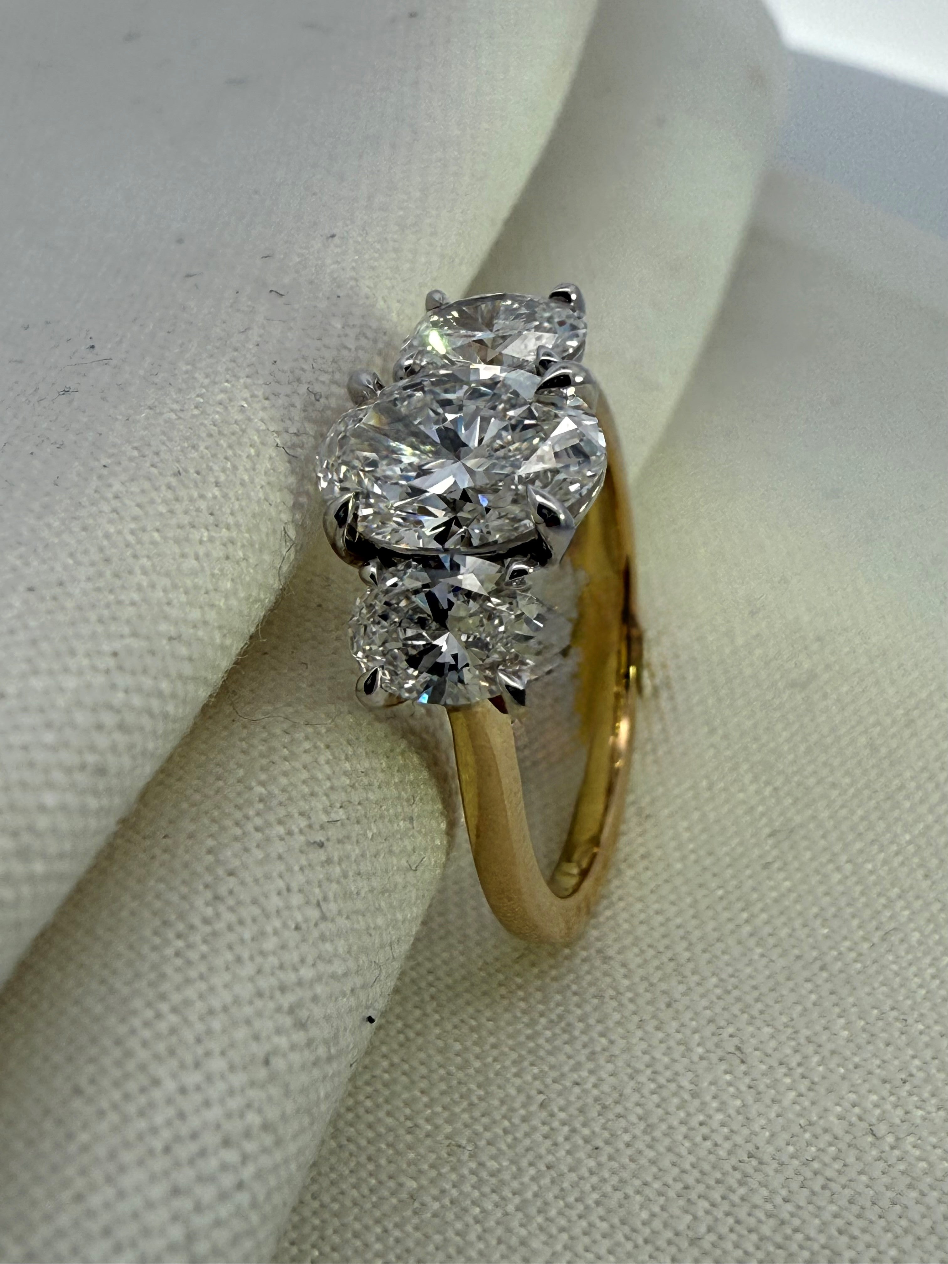 2.50ct Oval Cut Lab Diamond in 9ct Yellow & White Gold