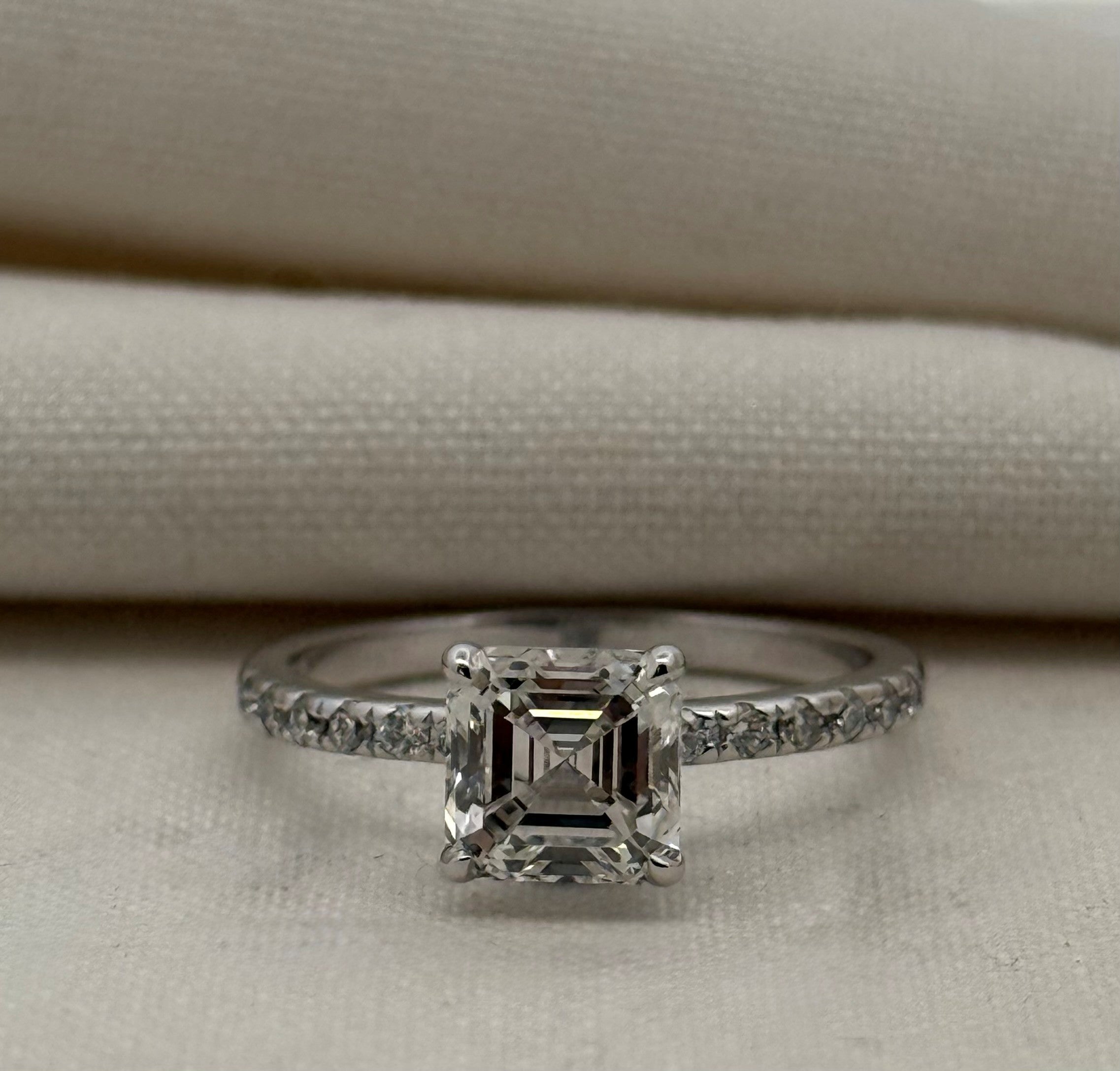 1.70ct Asscher Cut Lab Diamond Ring in 18ct White Gold