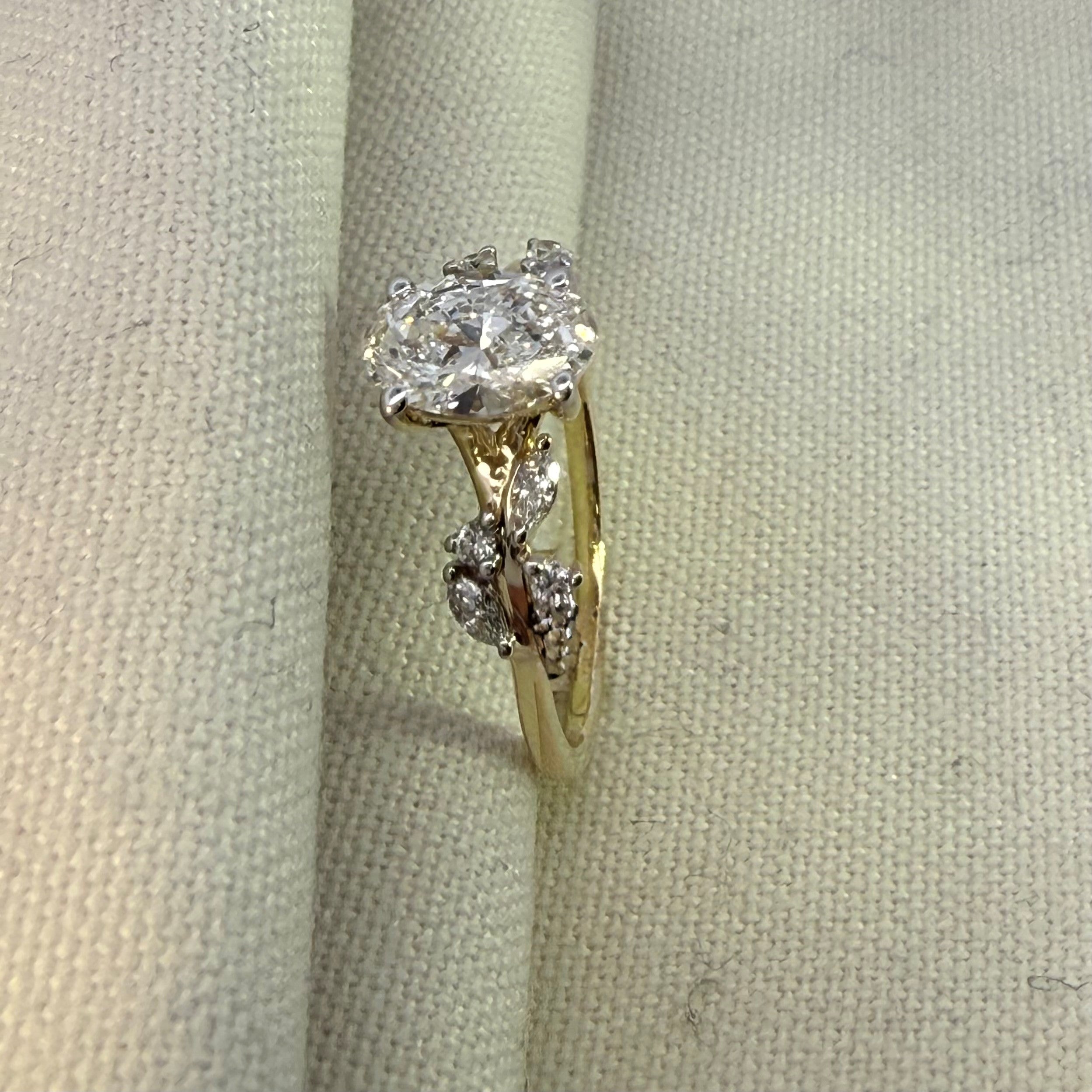 1.0ct Oval Cut Lab Grown Diamond Ring in 10ct Yellow Gold