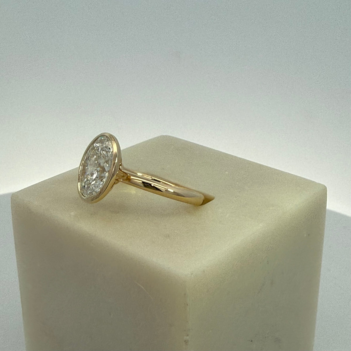 3.01ct Oval Cut Lab Grown Diamond Ring in 9ct Yellow Gold
