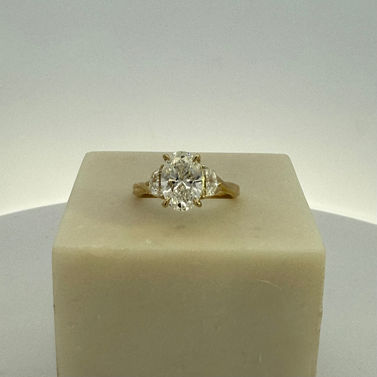 2.45ct Oval Cut Lab Grown Diamond Ring in 9ct Yellow Gold