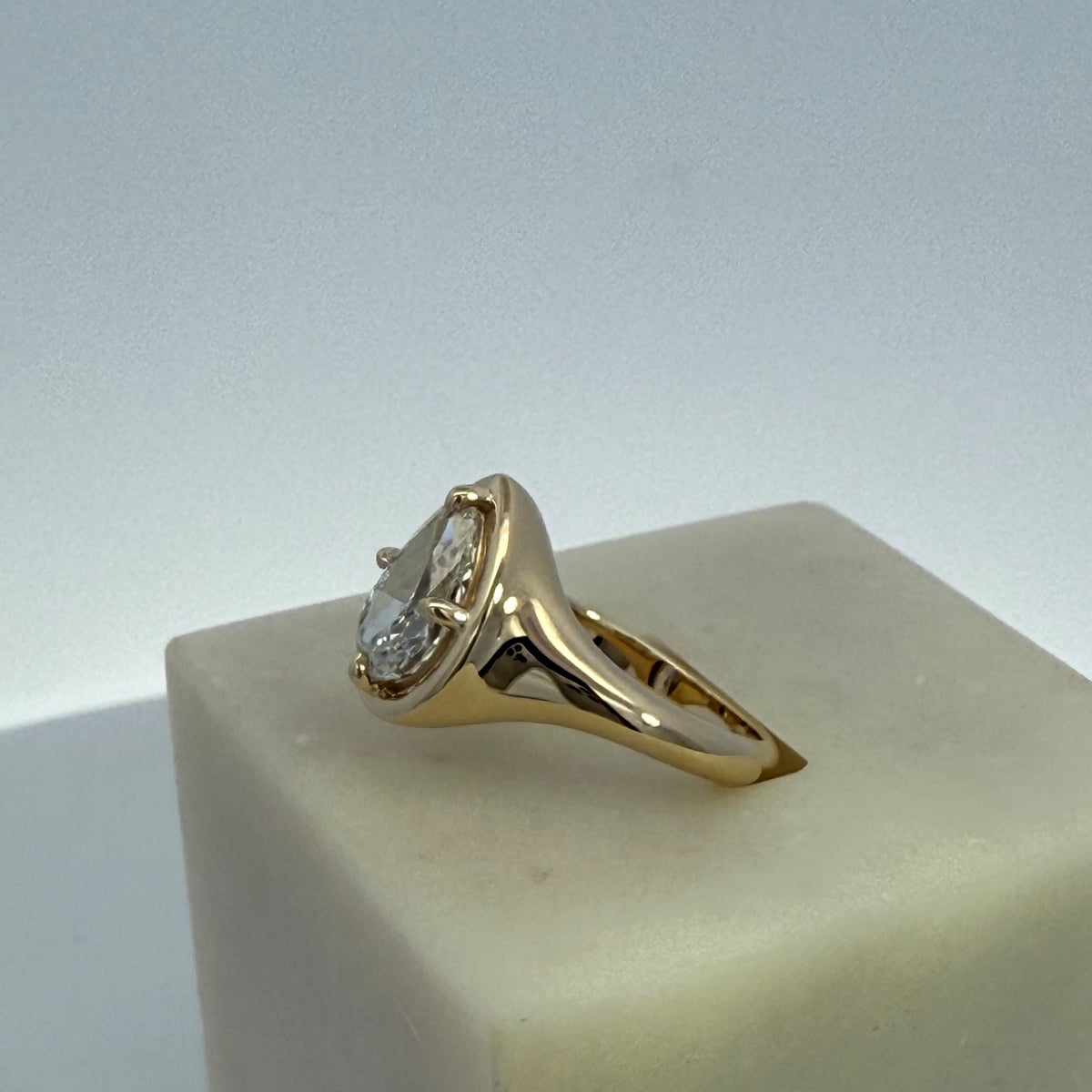2.02ct Pear Cut Lab Grown Diamond Ring in 9ct Yellow Gold
