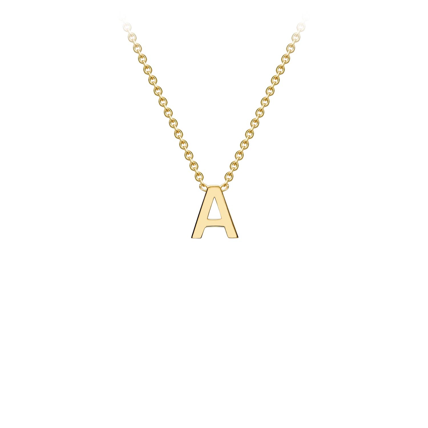9ct Yellow Gold 'A' Initial Adjustable Letter Necklace 38/43cm