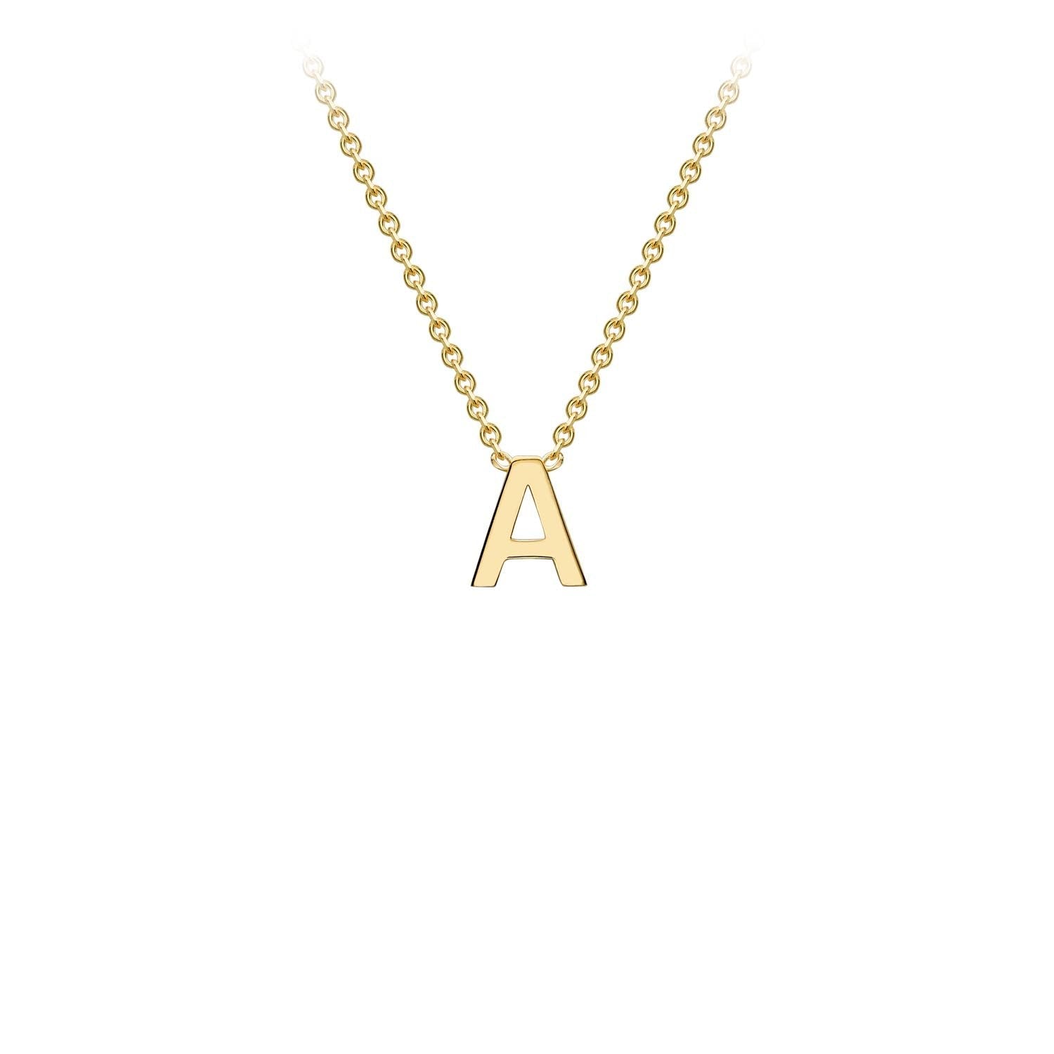 9ct Yellow Gold 'A' Initial Adjustable Letter Necklace 38/43cm