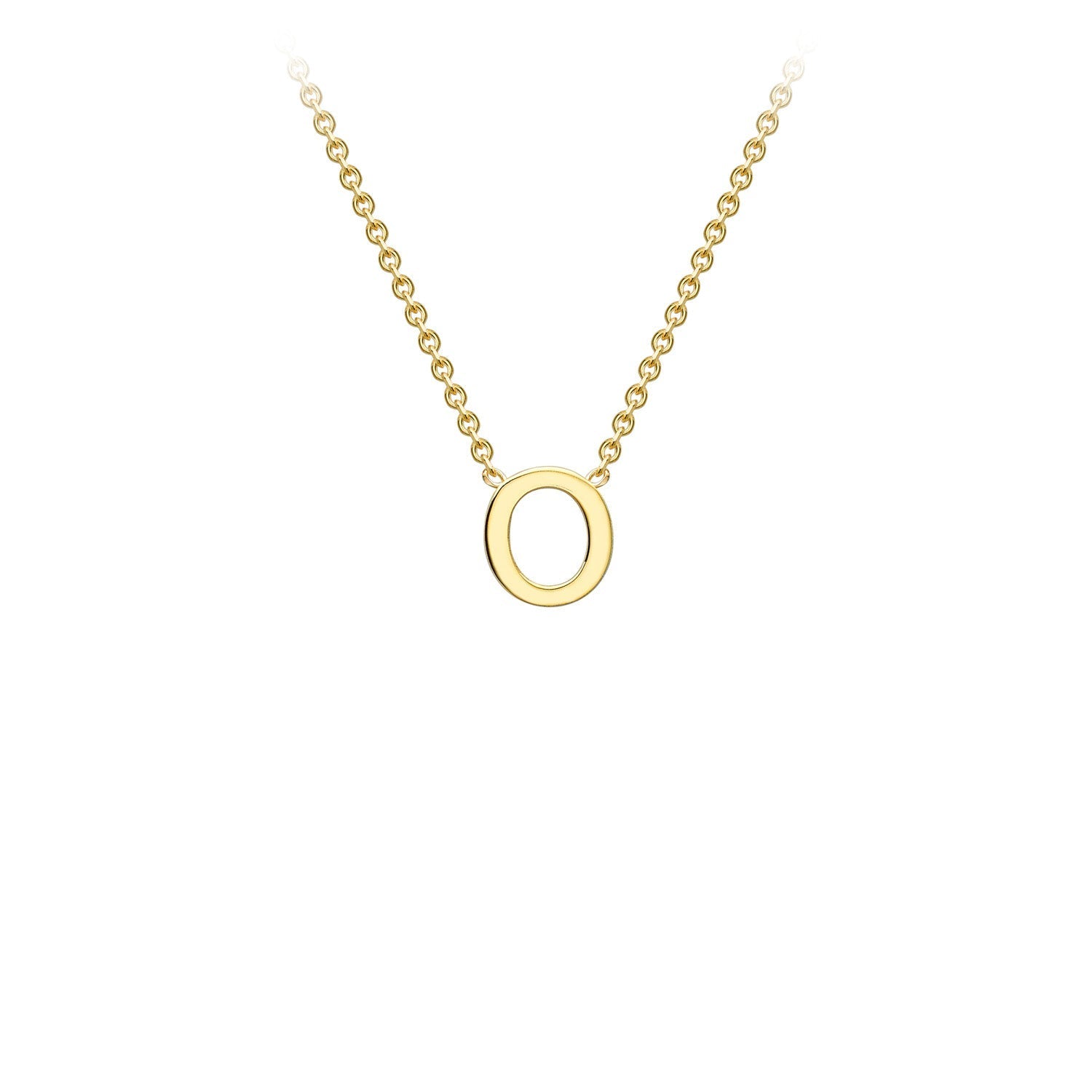 9ct Yellow Gold 'O' Initial Adjustable Letter Necklace 38/43cm