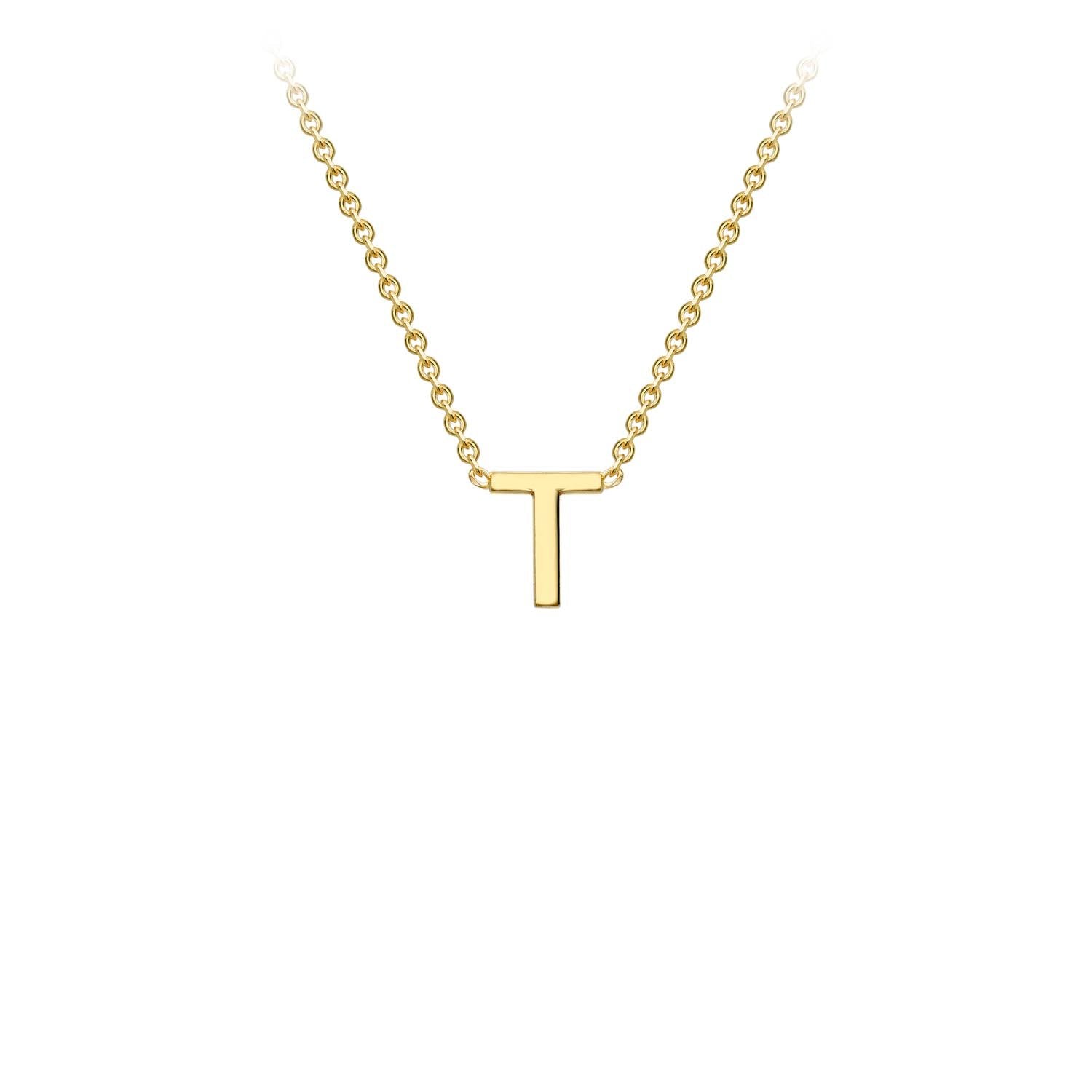 9ct Yellow Gold 'T' Initial Adjustable Letter Necklace 38/43cm