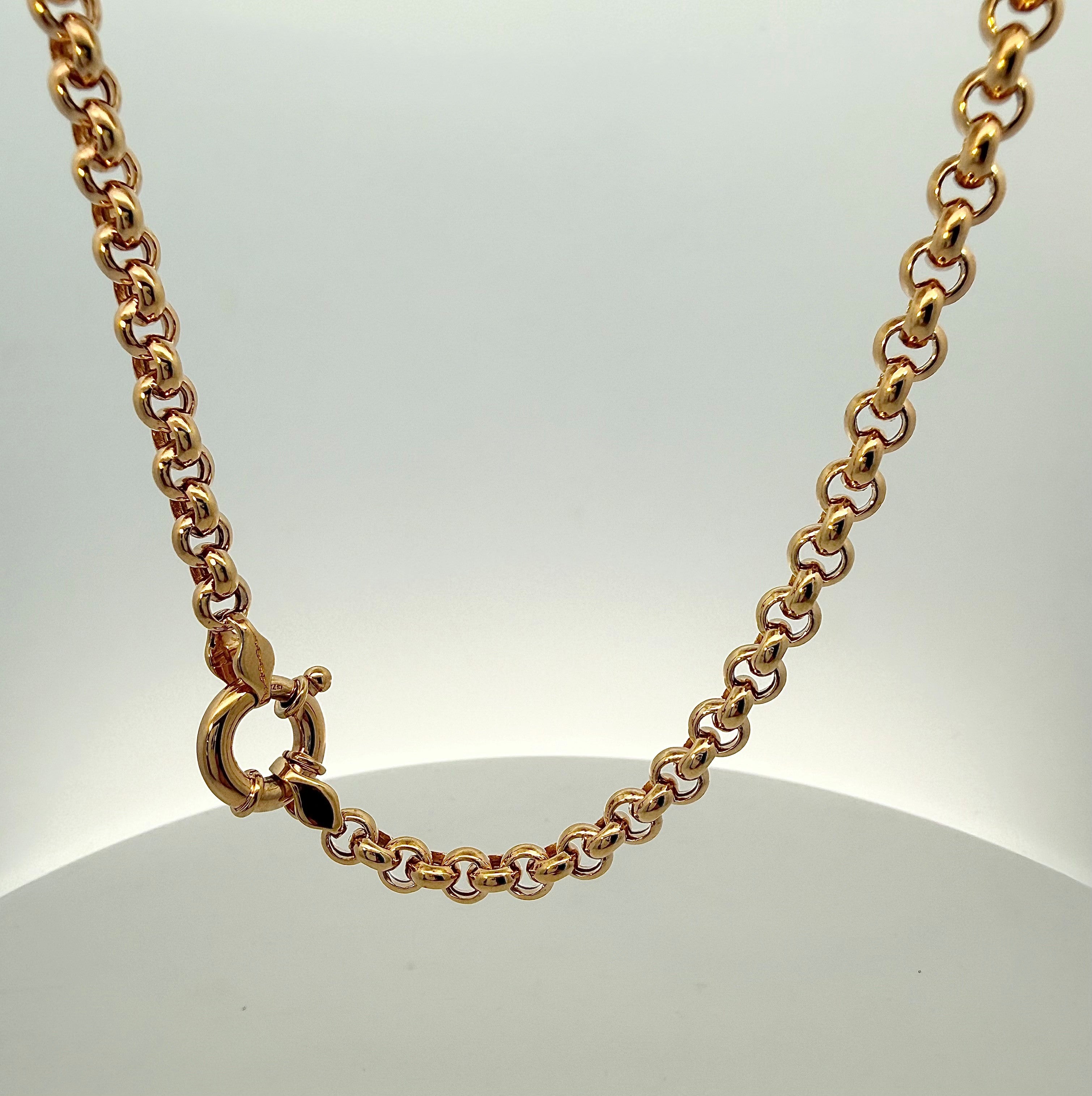 9ct Yellow Gold Chain Necklace in Belcher Link 50cm