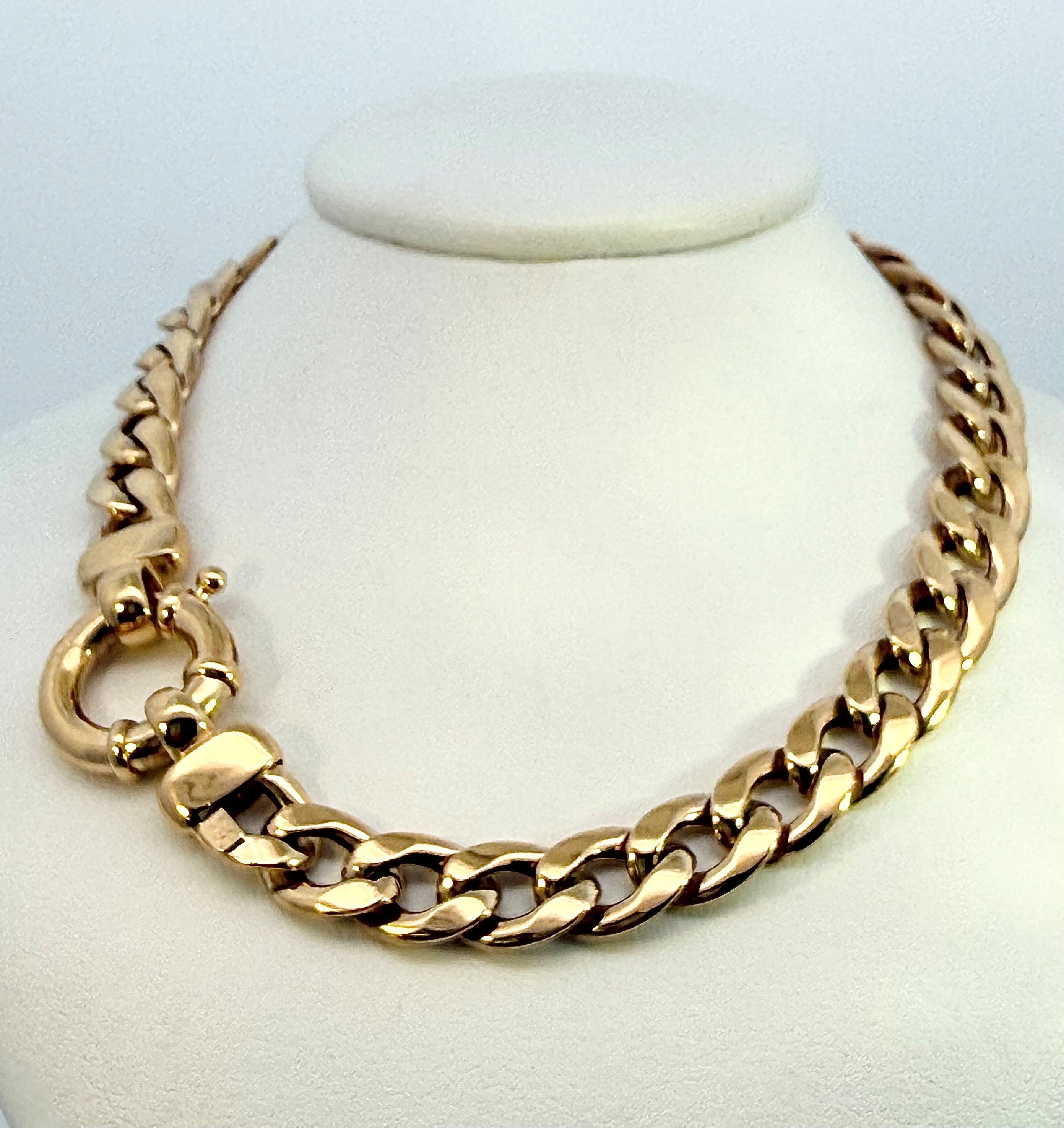 9ct Yellow Gold Chain Necklace in Grumetta Link 50cm