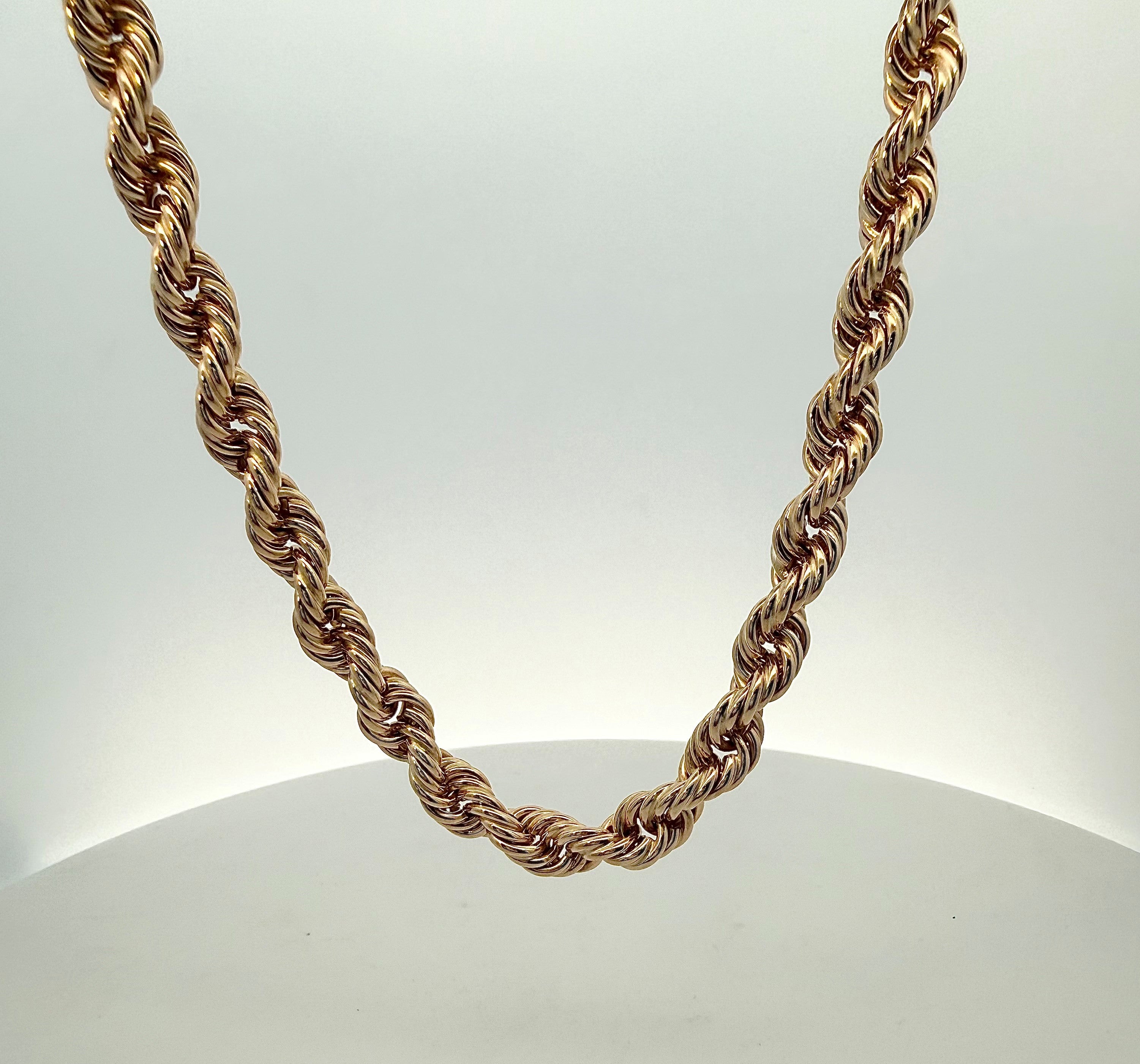 9ct Yellow Gold Rope Chain Necklace 50cm