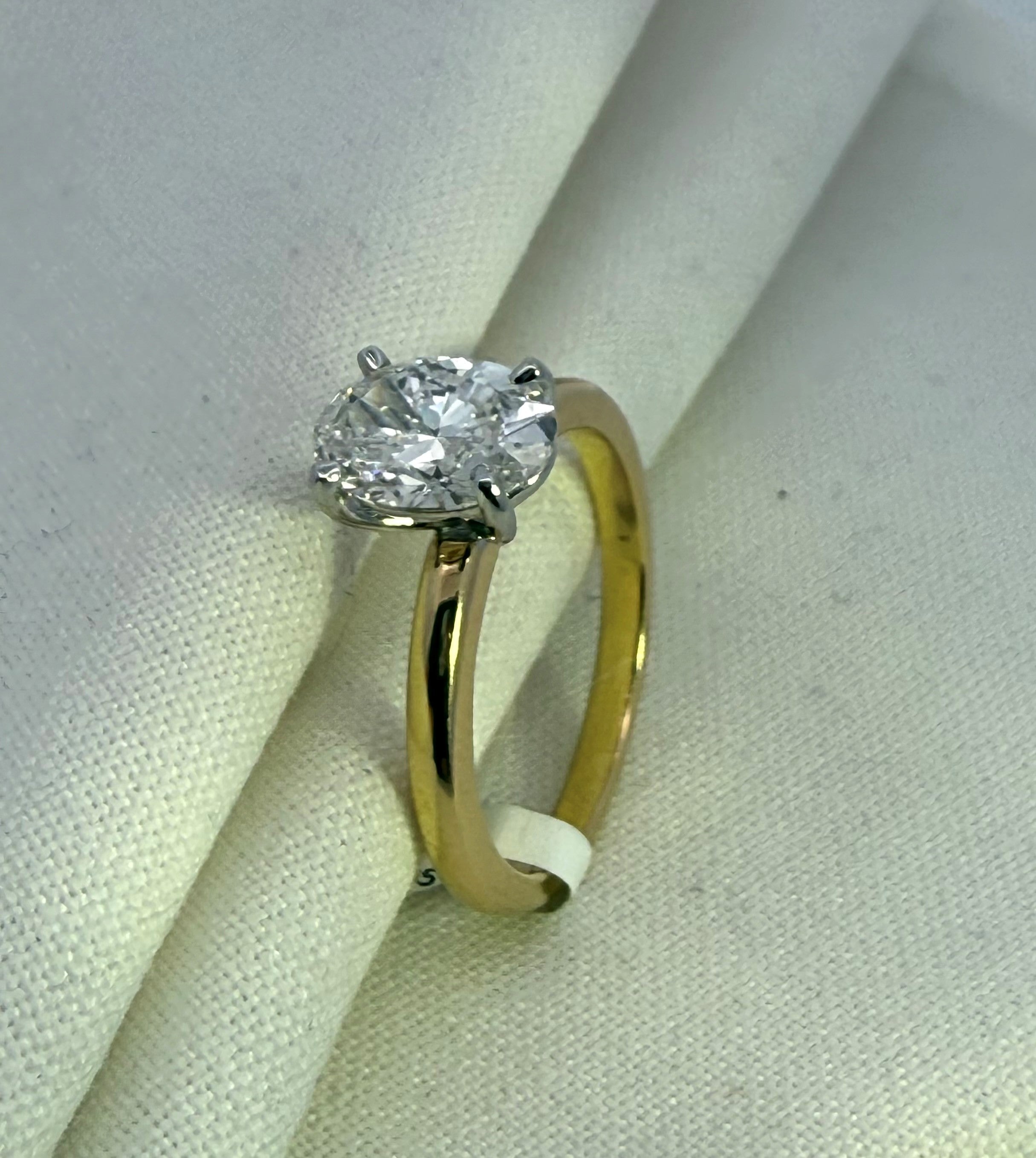 1.58ct Oval Cut Lab Diamond in 18ct Yellow & White Gold