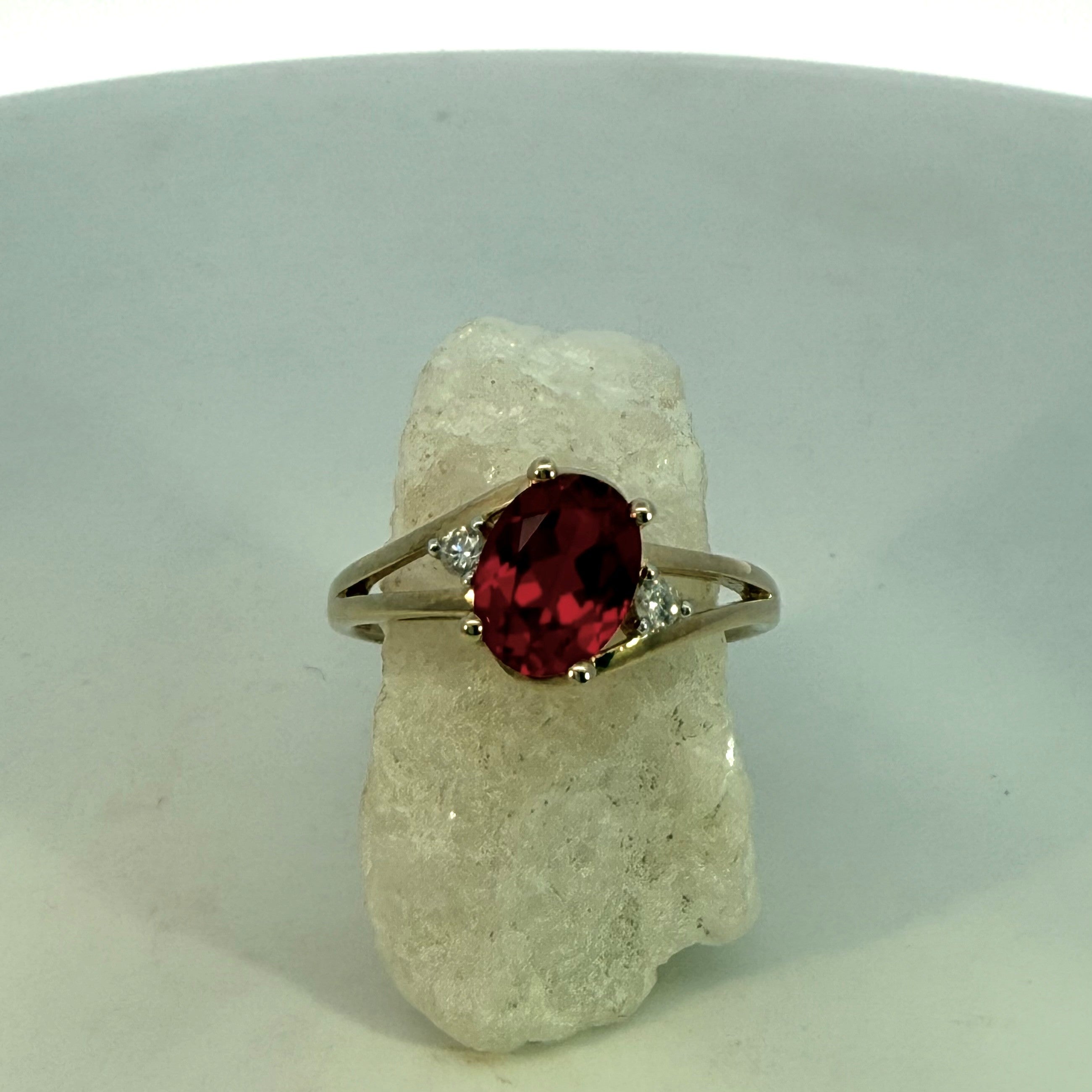 Created Ruby & Natural Mined Diamond Dress Ring