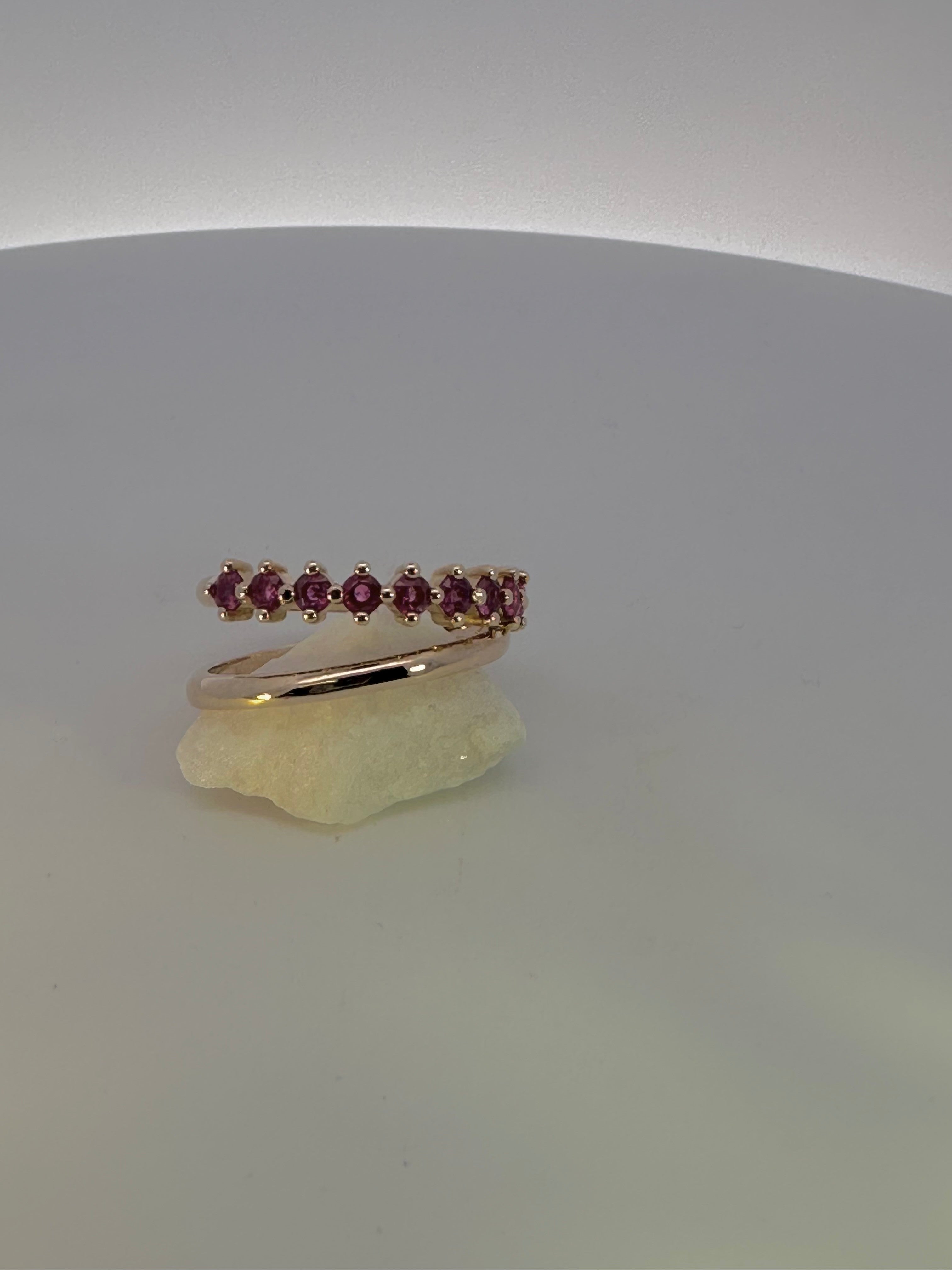 Pink Ruby Split Band Dress Ring