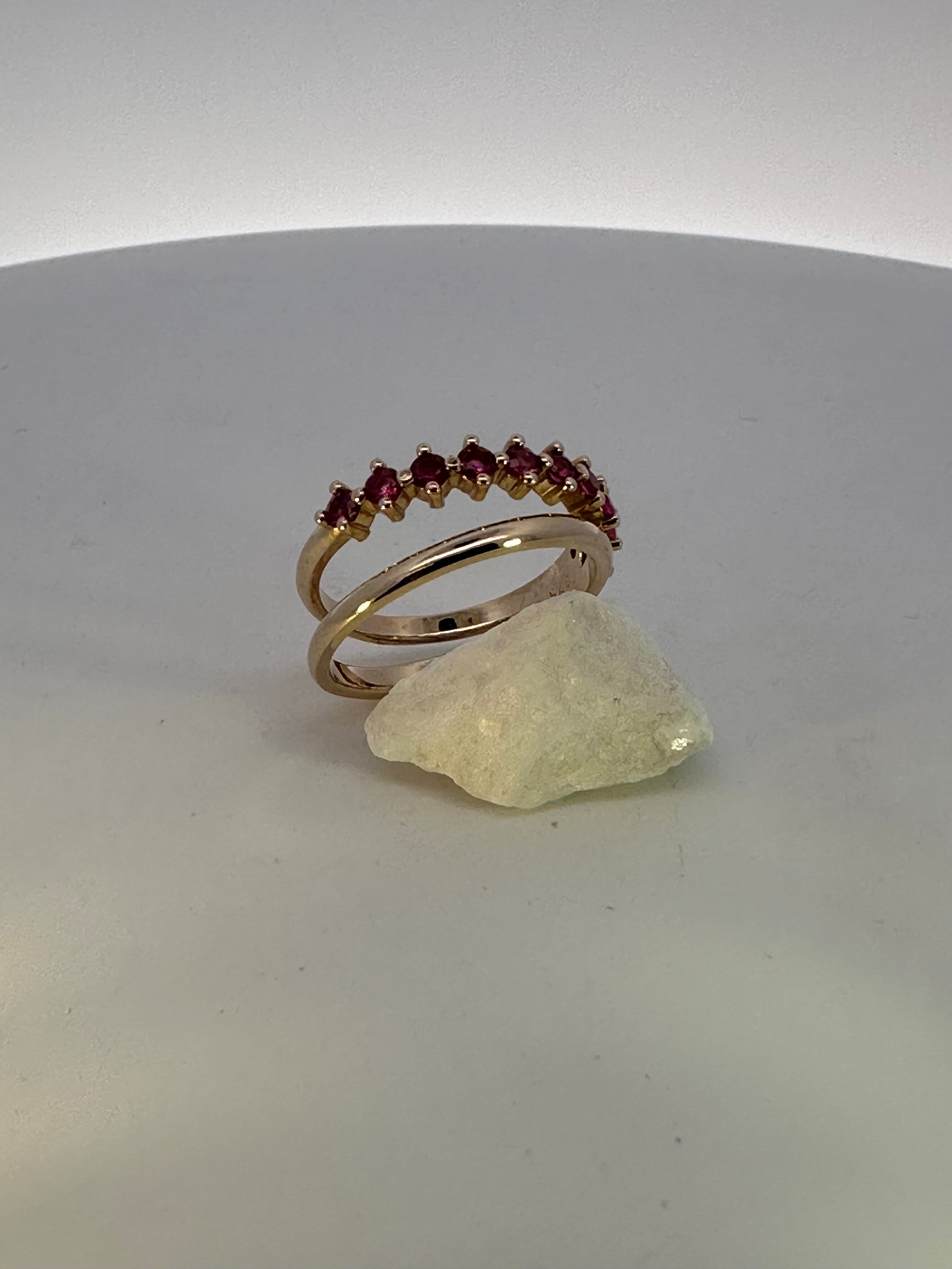 Pink Ruby Split Band Dress Ring