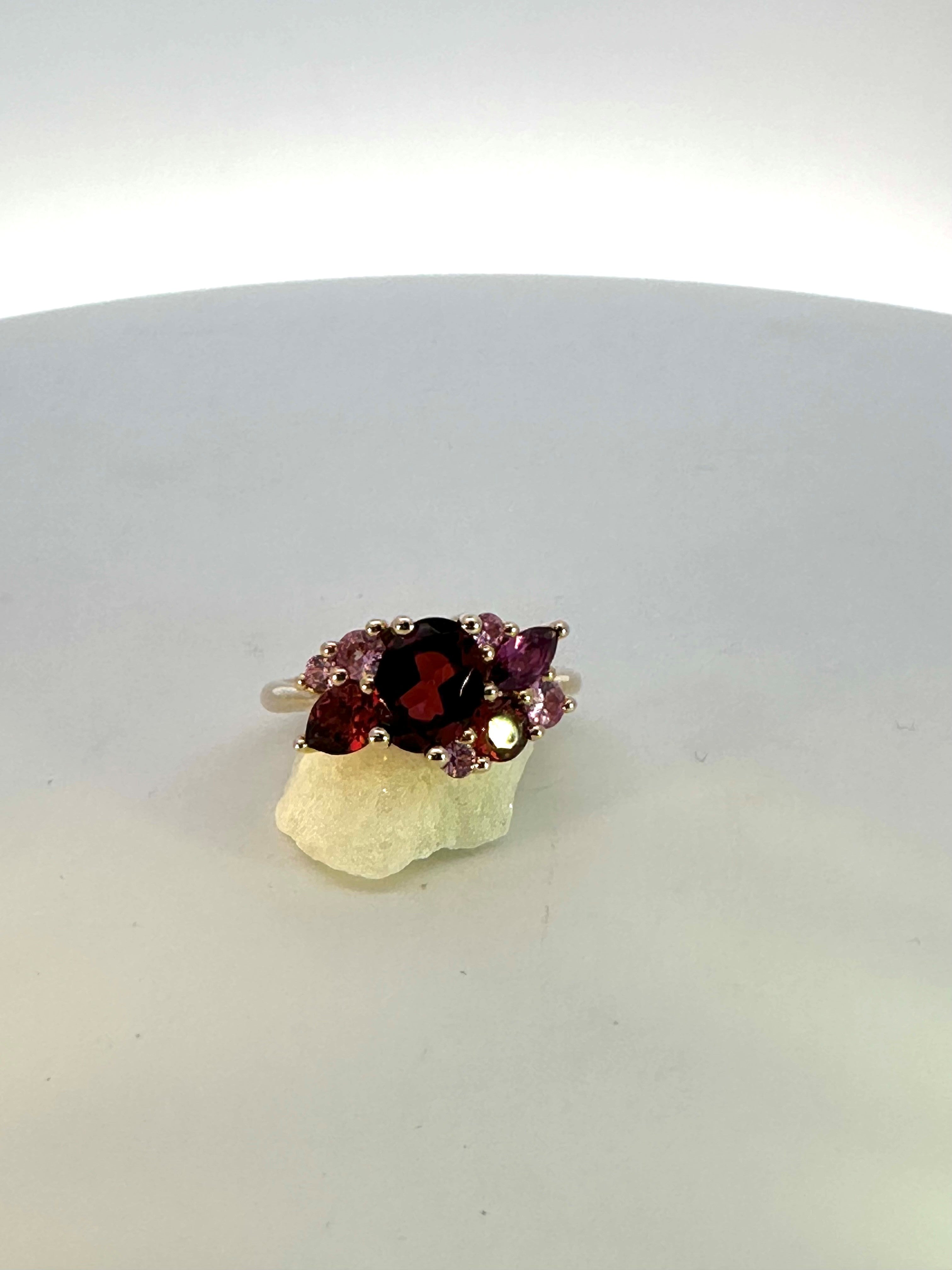 Garnet & Pink Sapphire Dress Ring