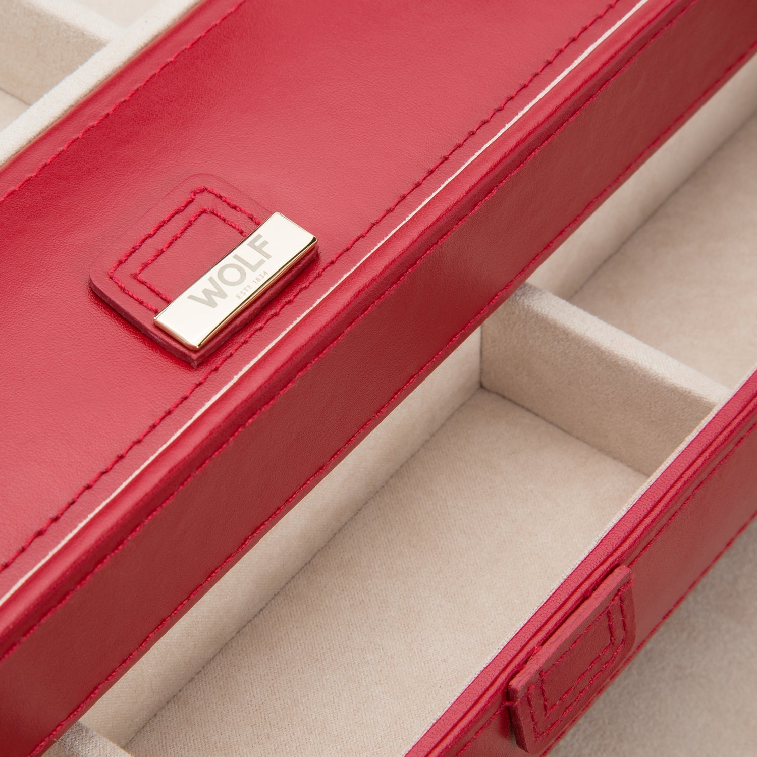 Wolf Caroline Large Jewellery Case Red