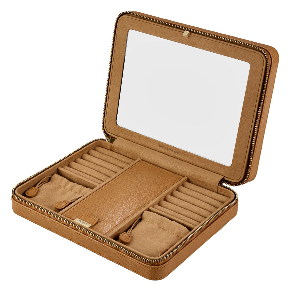 WOLF Lauren Large Zip Case Caramel