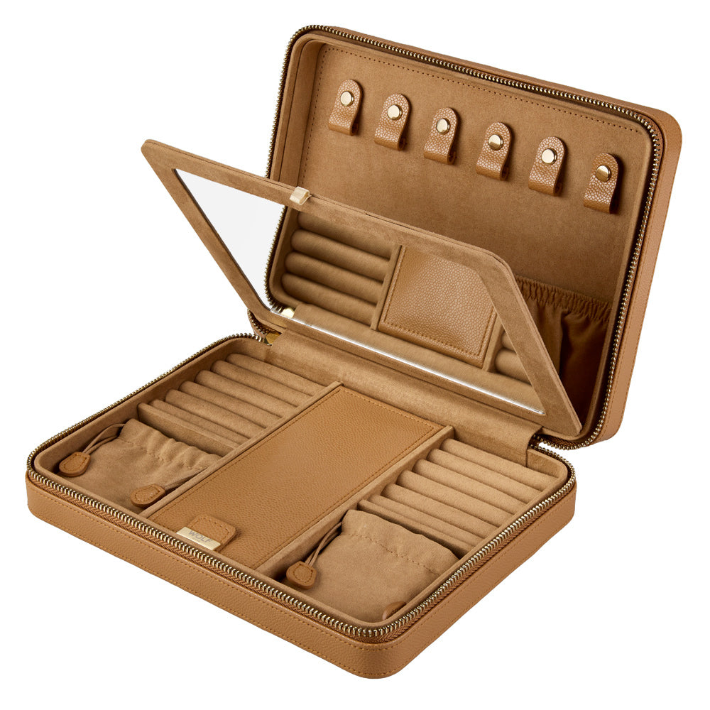 WOLF Lauren Large Zip Case Caramel
