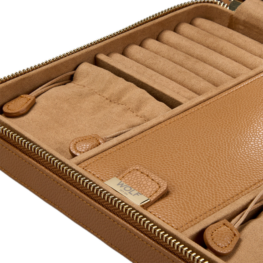 WOLF Lauren Large Zip Case Caramel
