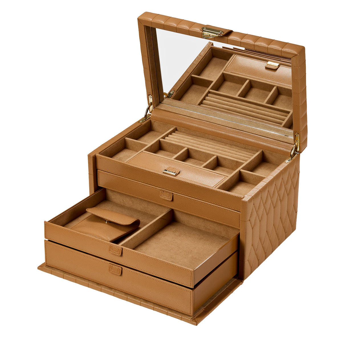 WOLF Lauren Large Jewellery Box Caramel