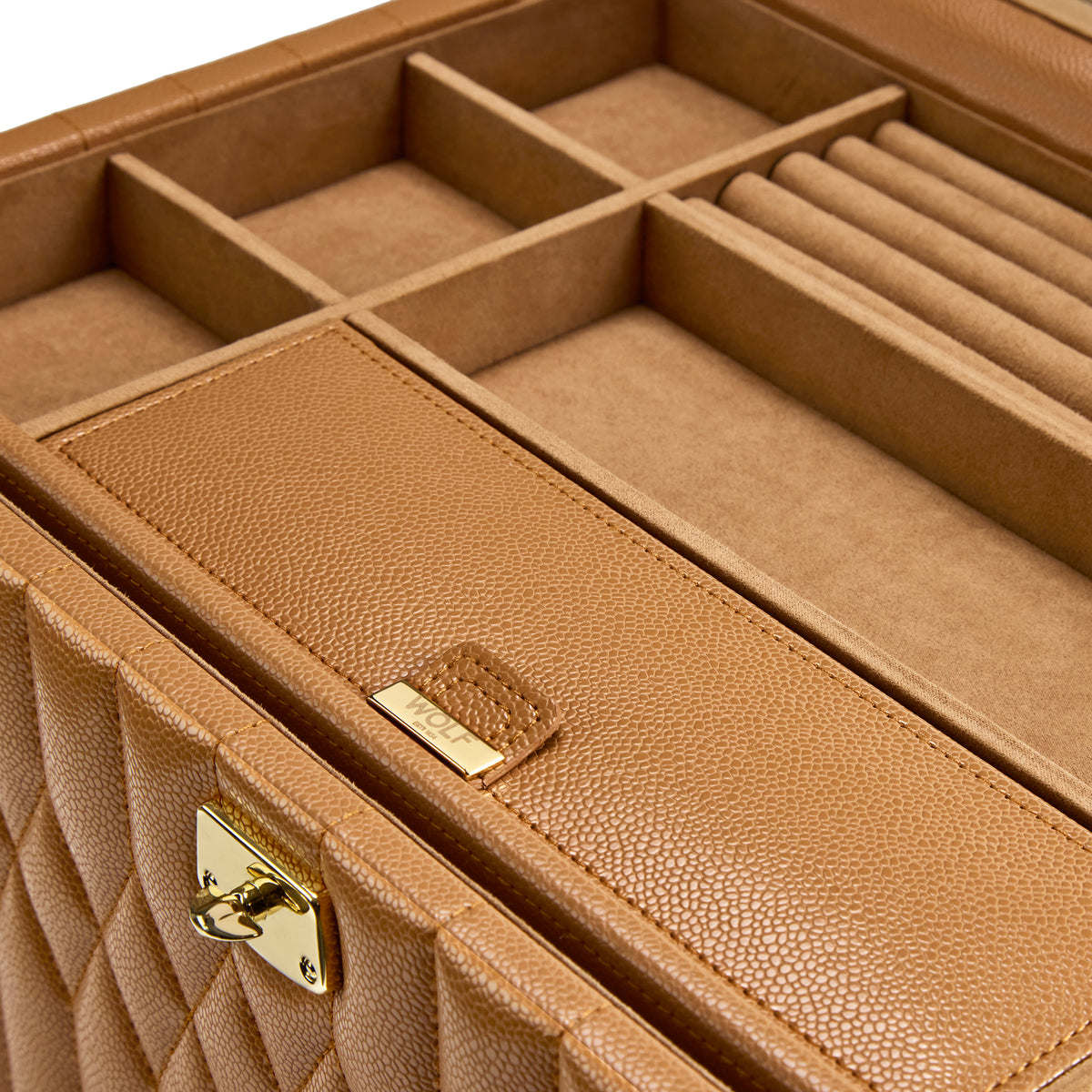WOLF Lauren Large Jewellery Box Caramel