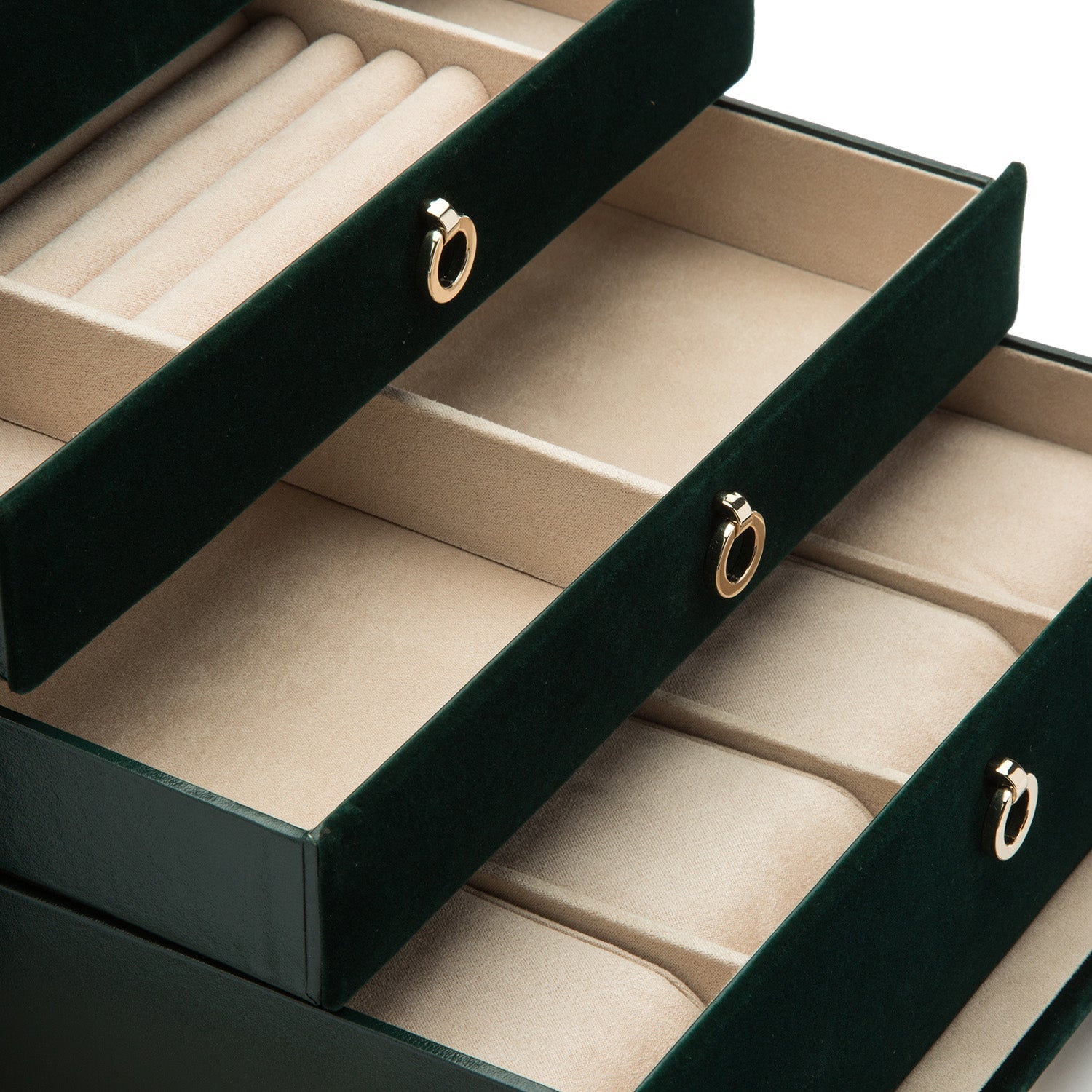 Wolf Zoe Large Jewellery Box Forest Green