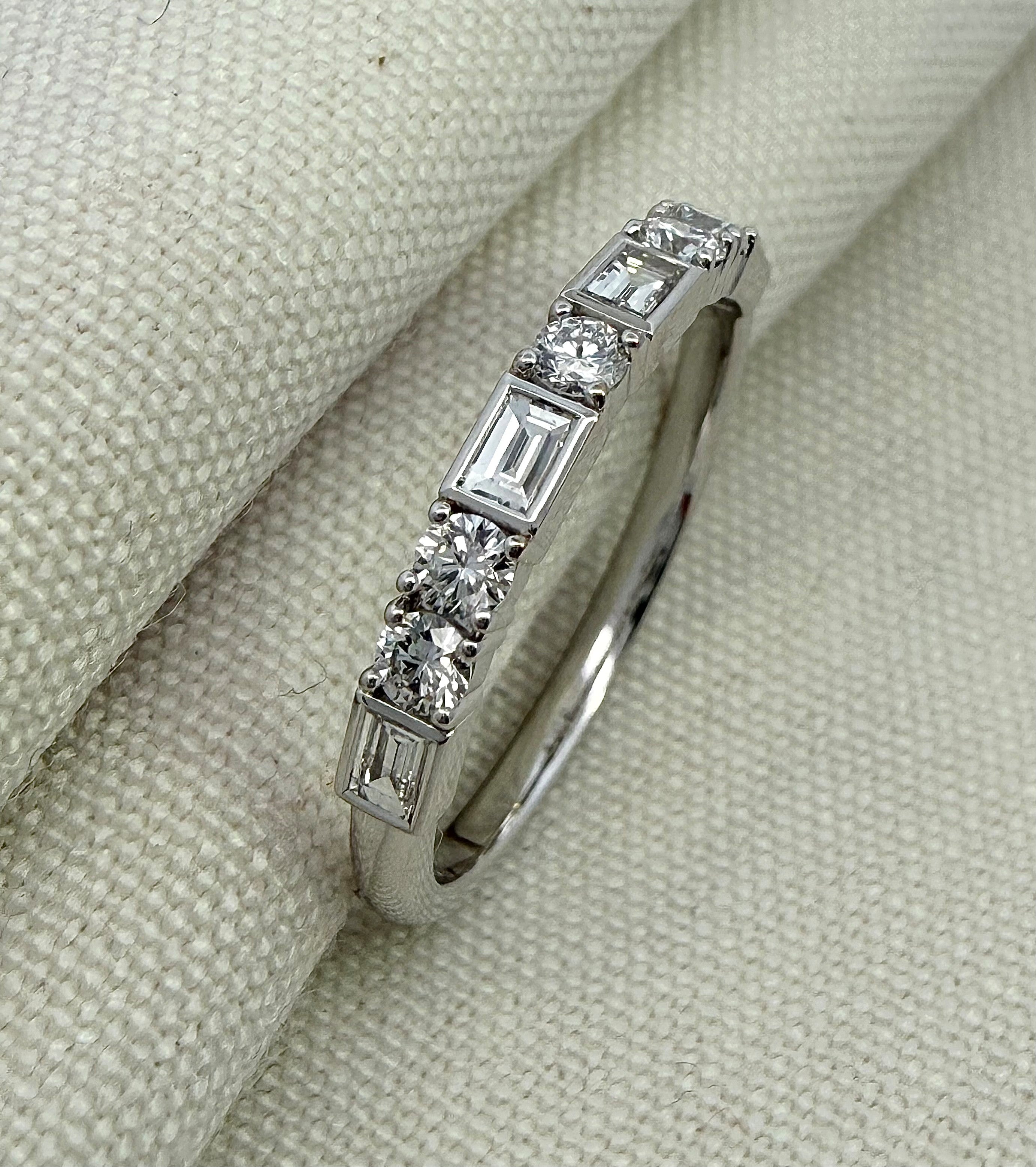 0.46ct Baguette & Round Lab Grown Diamond Ring in 9ct White Gold