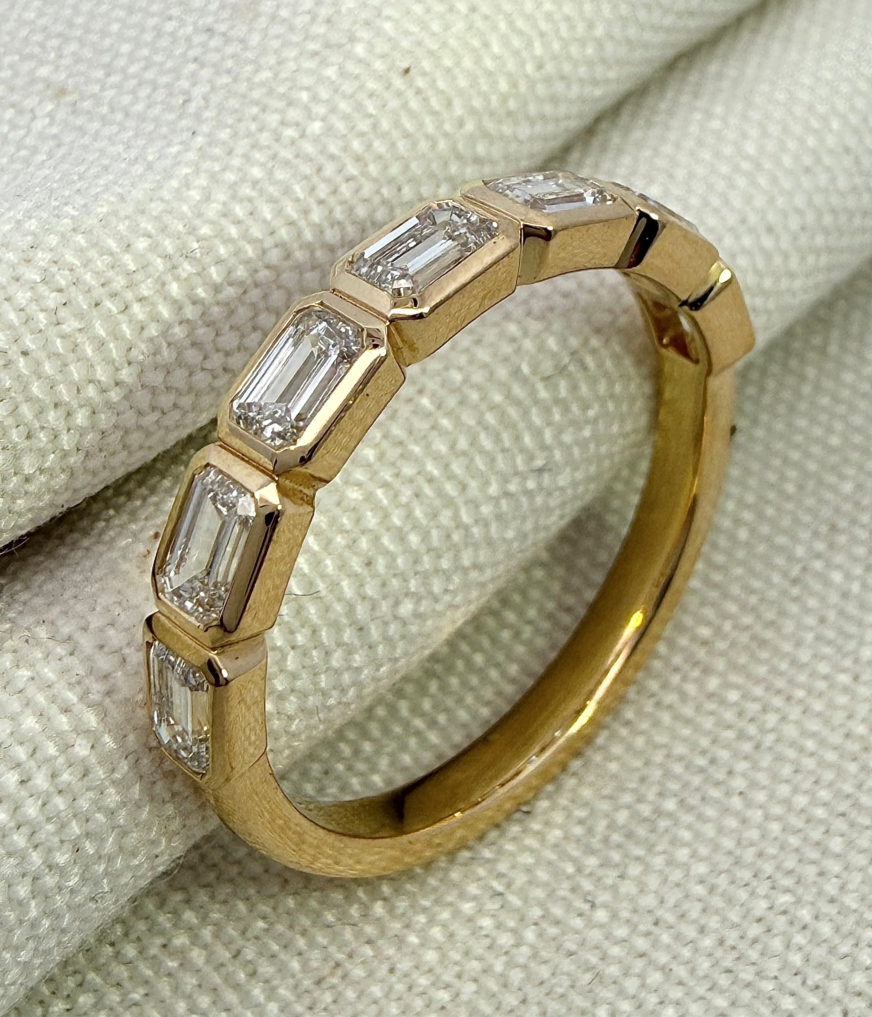 0.77ct Emerald Cut Lab Grown Diamond Ring in 18ct Yellow Gold