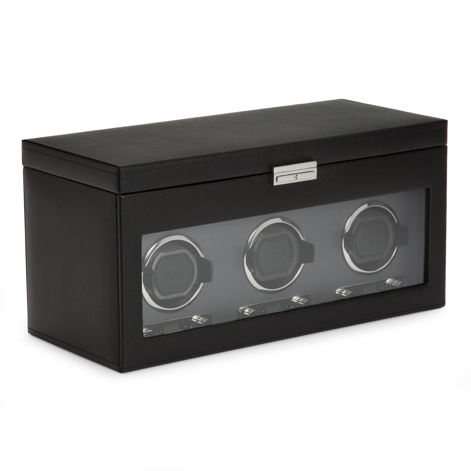 Wolf Viceroy Triple Winder with Storage Black