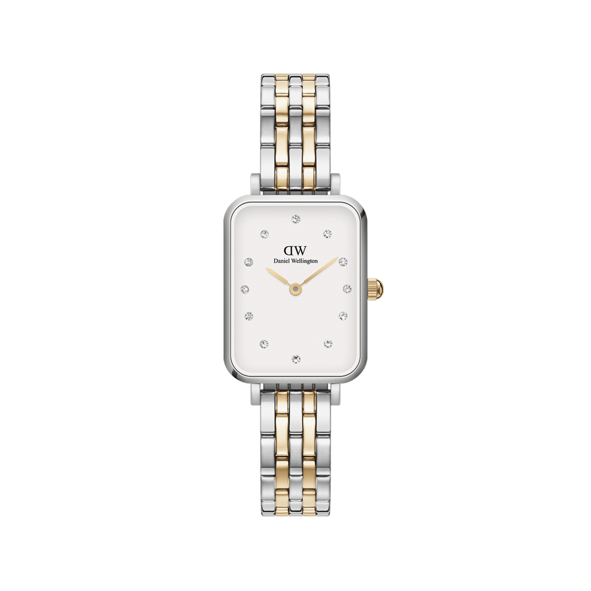 Daniel Wellington Quadro Lumine 20x26 5-Link Gold & Silver White Watch