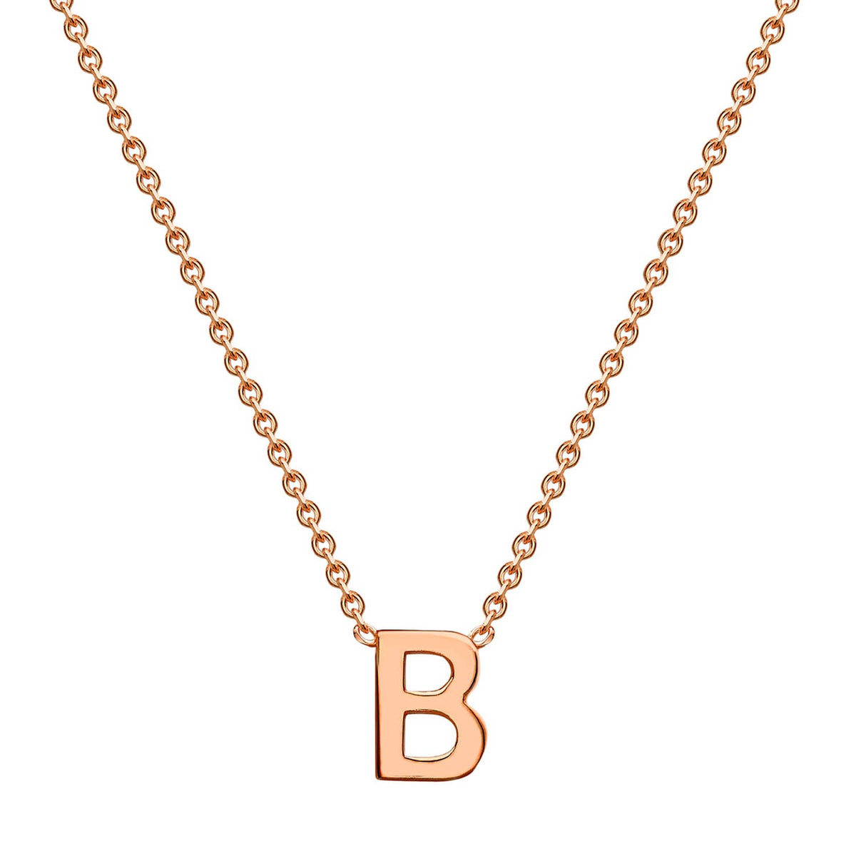 9ct Rose Gold 'B' Initial Adjustable Letter Necklace 38/43cm