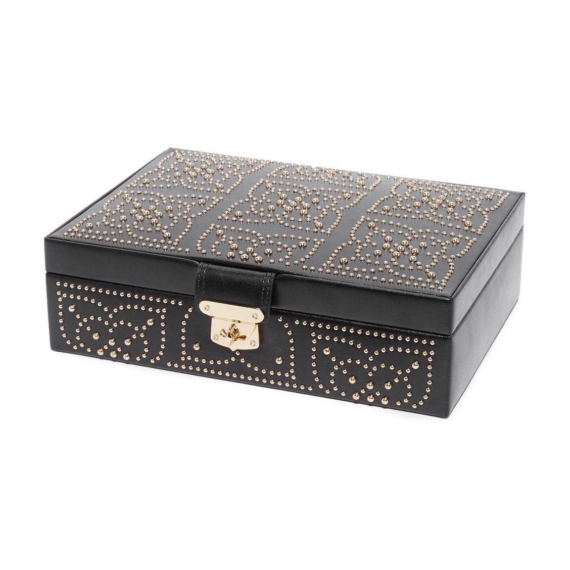 Wolf Marrakesh Flat Jewellery Box Black