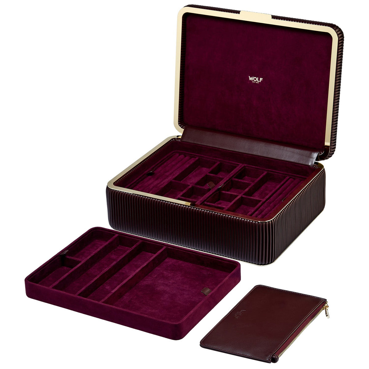 Wolf Bella Large Jewellery Box Bordeaux