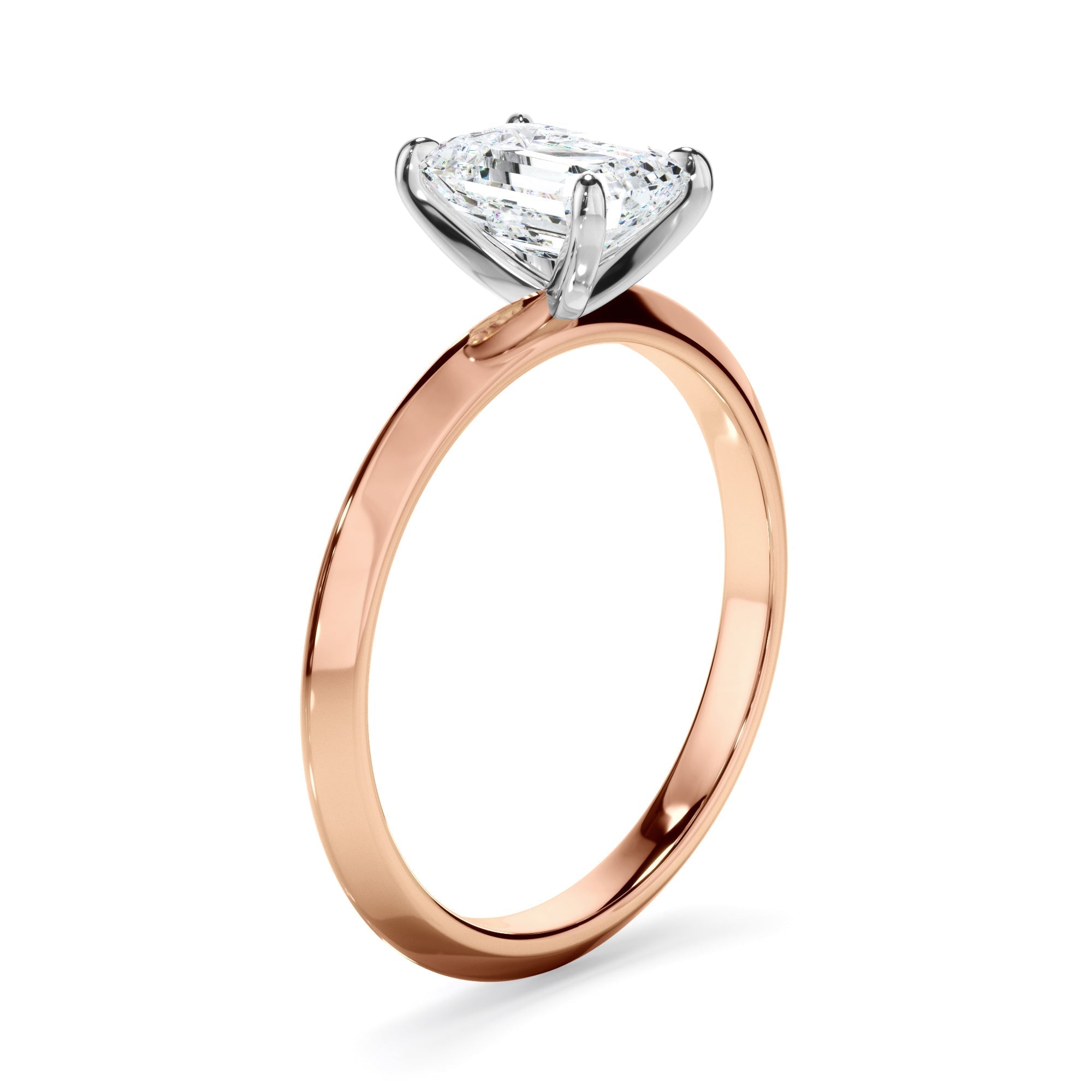 Emerald Cut Diamond Solitaire Engagement Ring